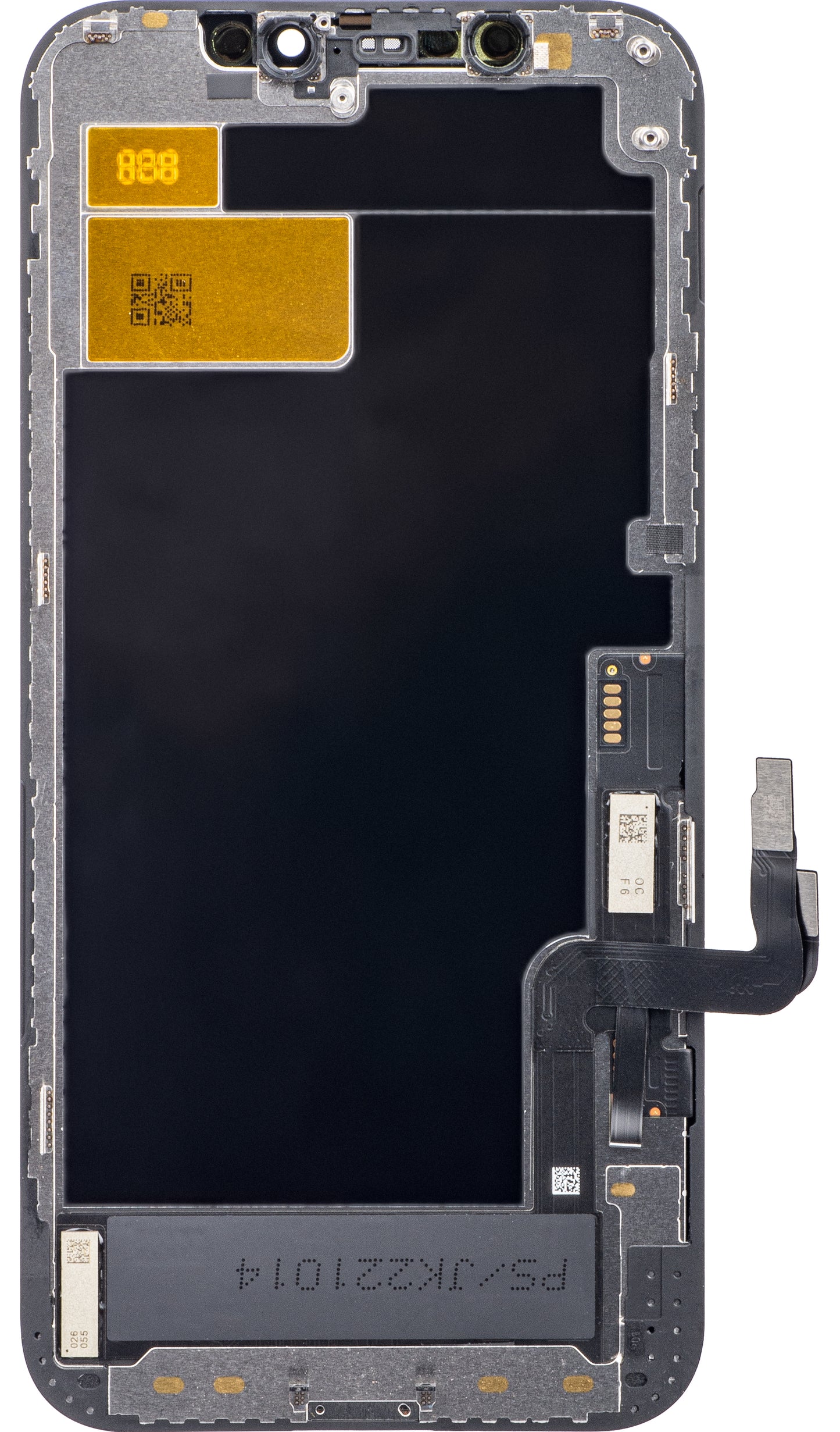 JK berøringsskjerm for Apple iPhone 12/12 Pro, med ramme, In-Cell LCD-versjon, svart