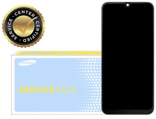 Berøringsskjerm Samsung Galaxy A50 A505, med ramme, svart, servicepakke GH82-19204A