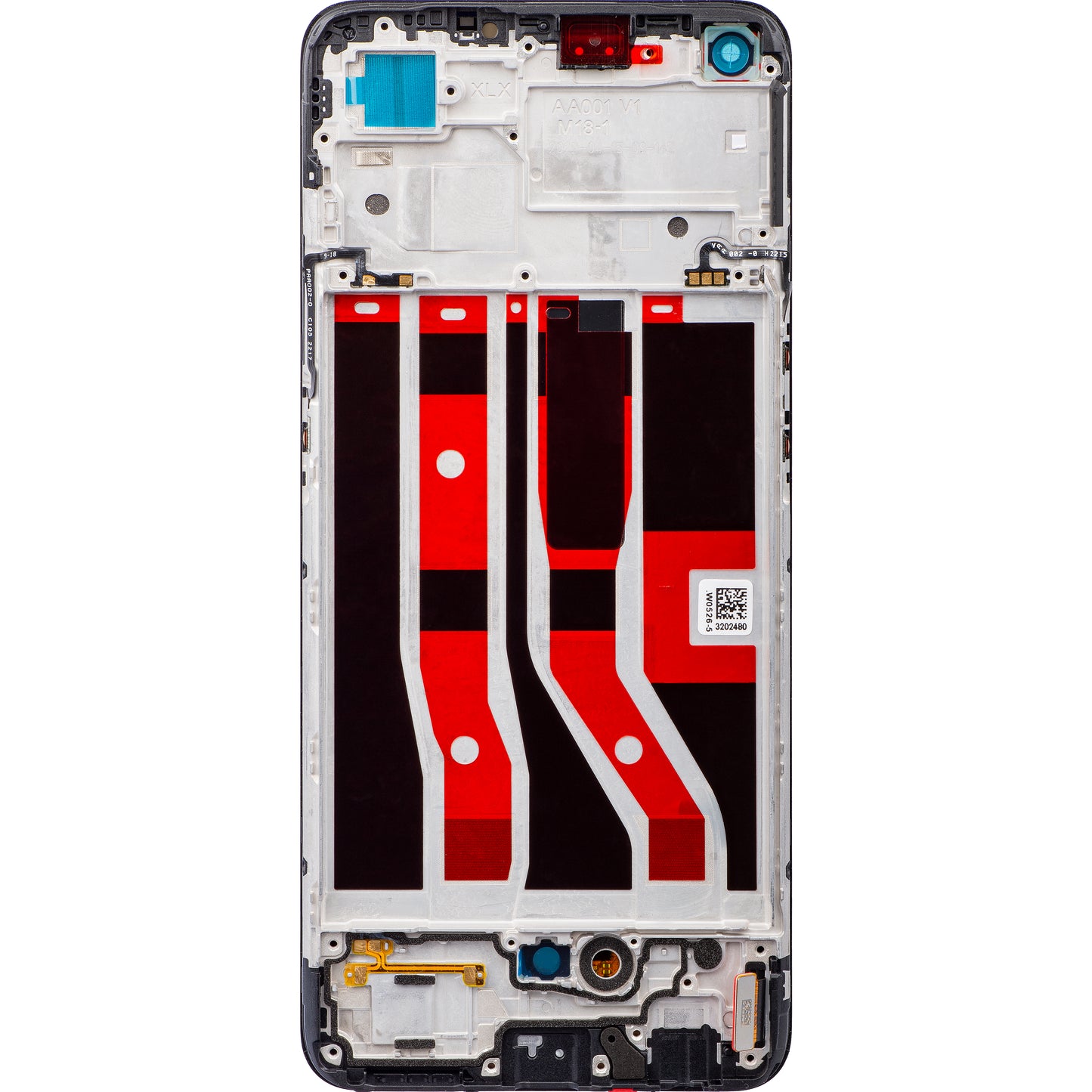 Berøringsskjerm Oppo F19 / A74, med ramme, svart, Service Pack 4907039