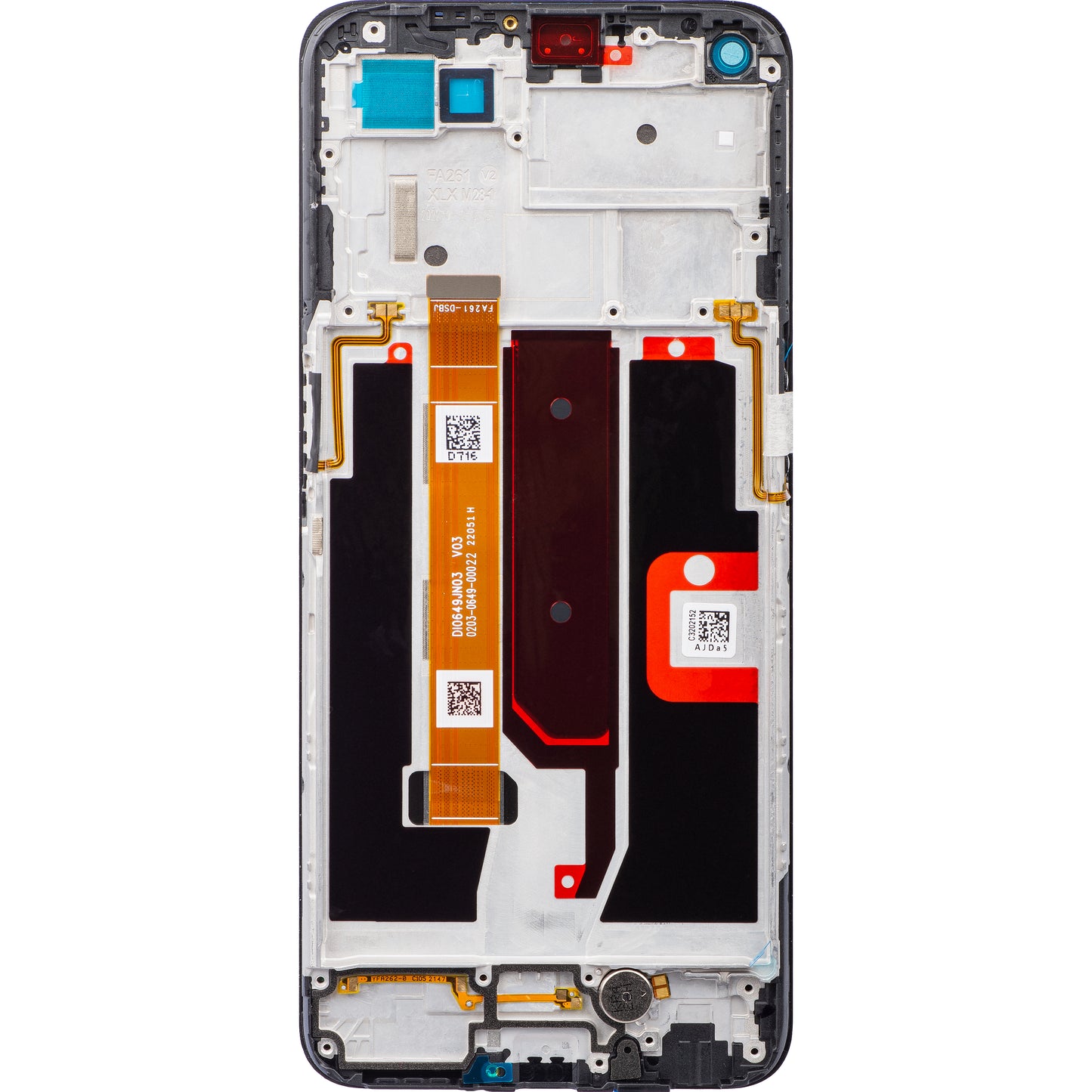 Berøringsskjerm Oppo A74 5G / A54 5G, med ramme, svart, Service Pack 4906219