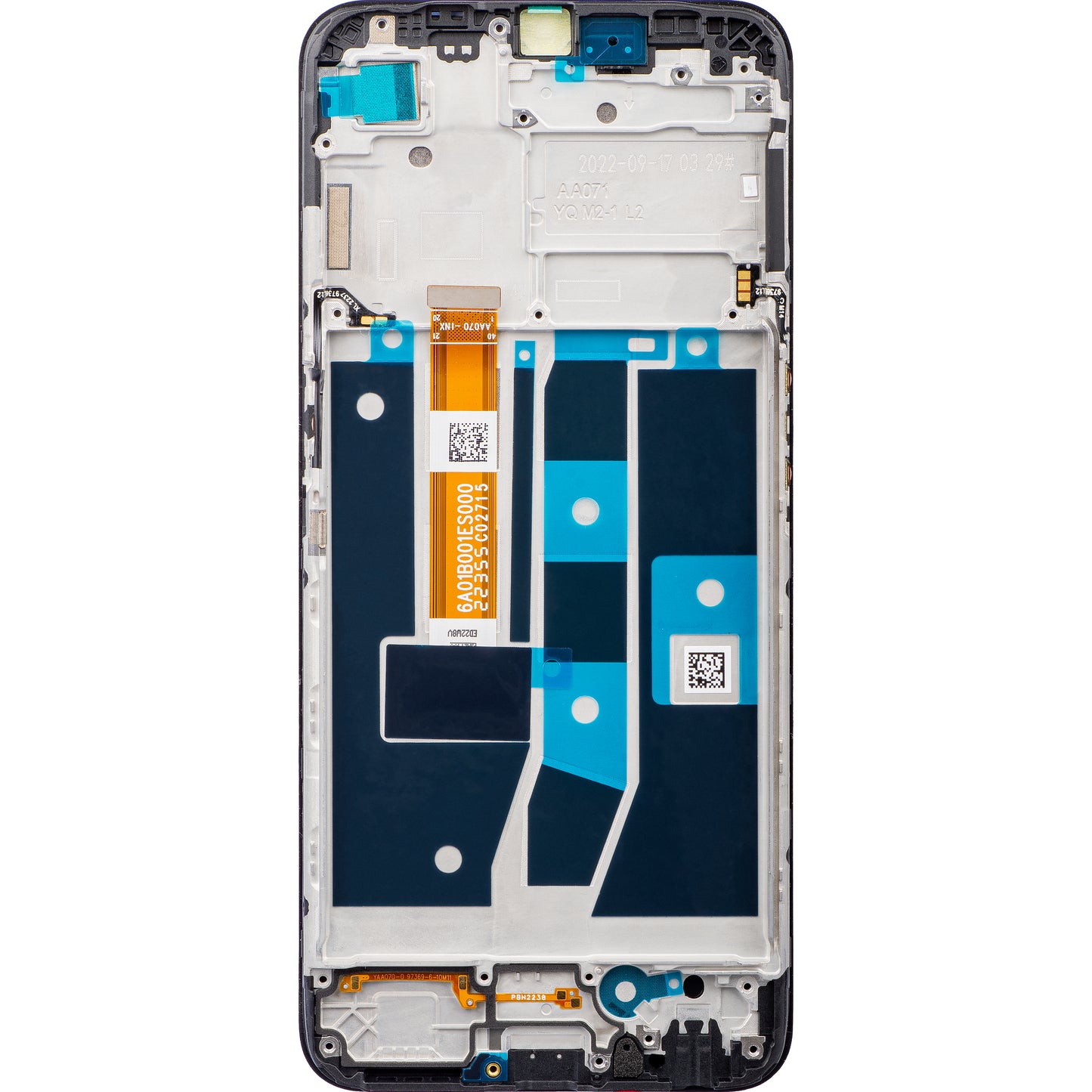 Oppo A54s berøringsskjerm med ramme, svart, servicepakke 4908020