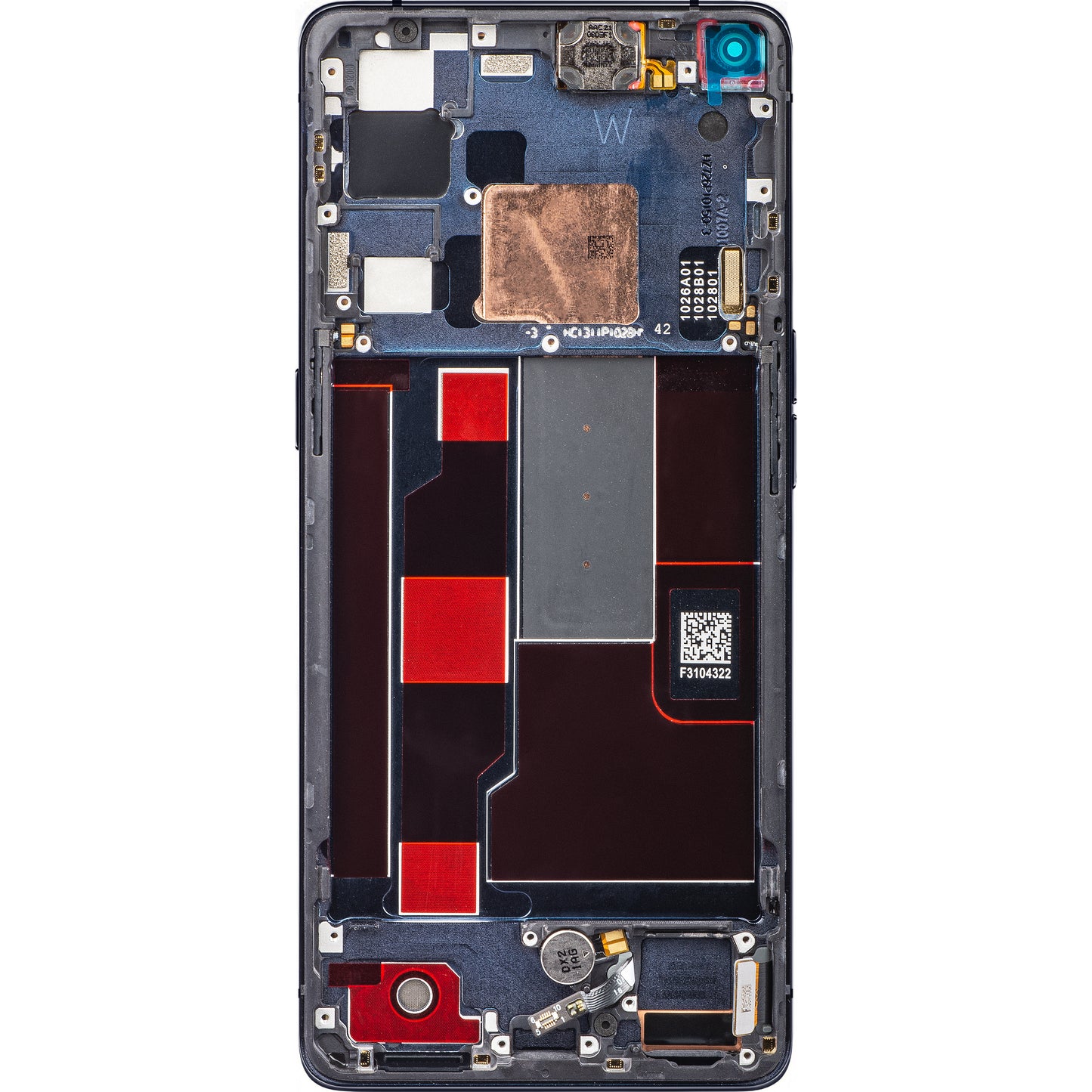 Berøringsskjerm Oppo Find X2 Neo, med ramme, Moonlight Black, Service Pack 4904017