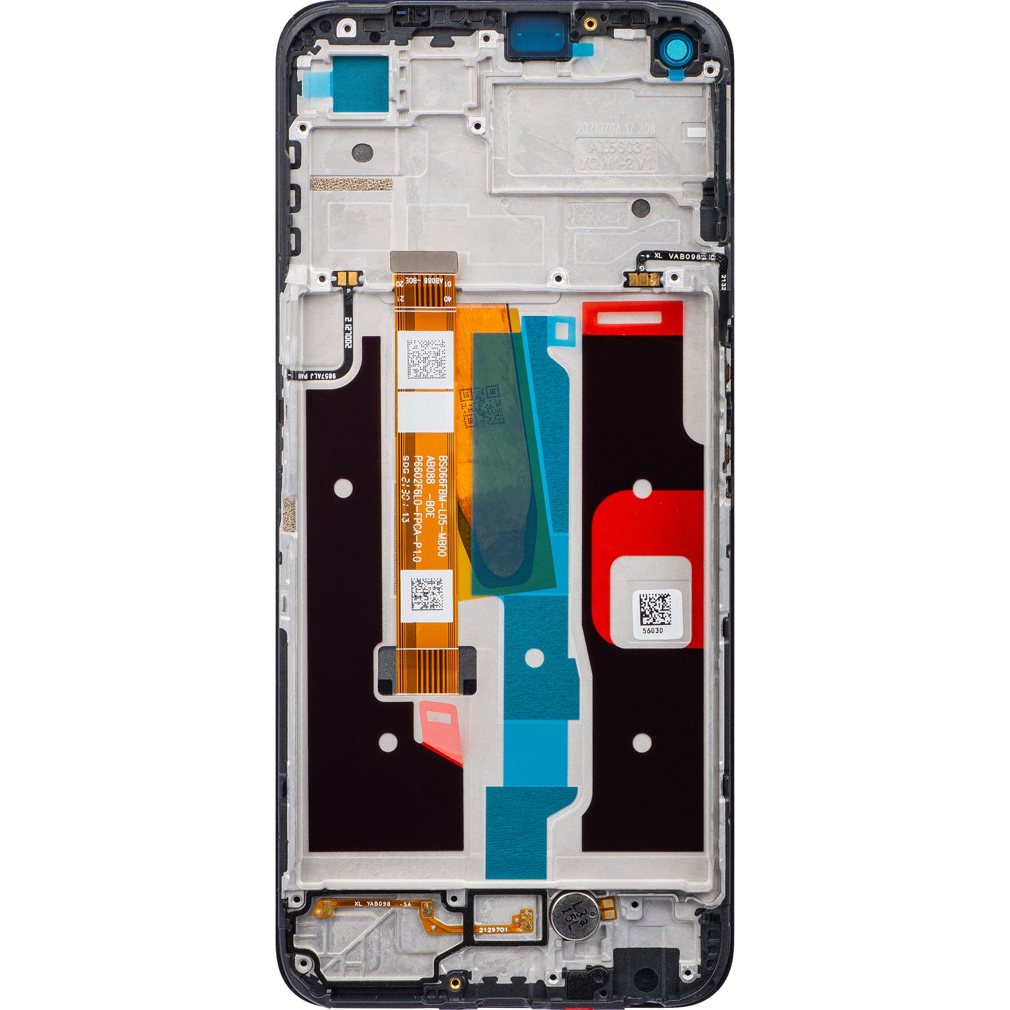 Berøringsskjerm Realme Narzo 50 / 8i, med ramme, svart, servicepakke 4908405