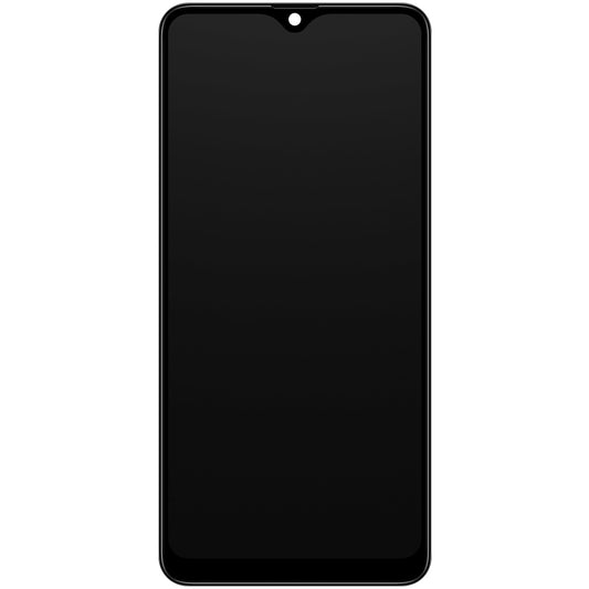 Berøringsskjerm Samsung Galaxy A20 A205, med ramme, svart, servicepakke GH82-19571A