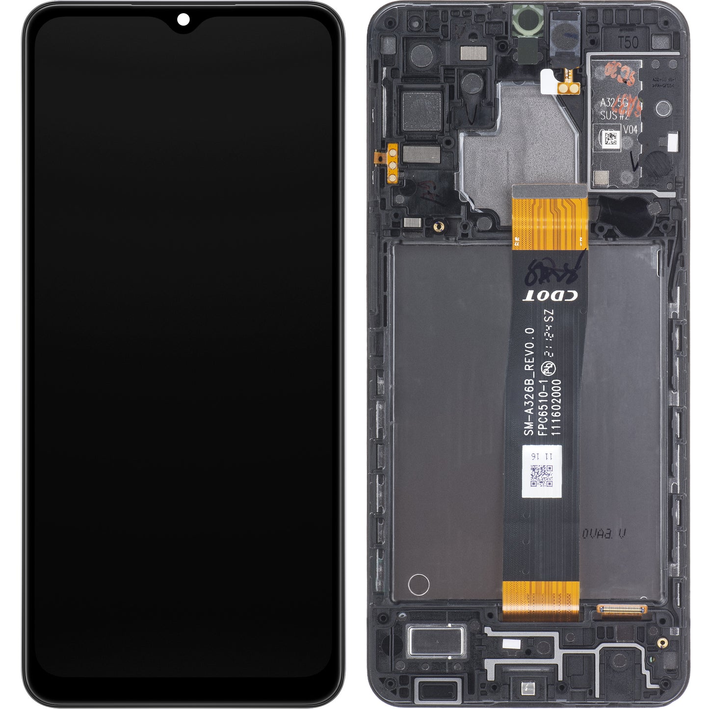 Berøringsskjerm Samsung Galaxy A32 5G A326, med ramme, svart, Service Pack GH82-25121A