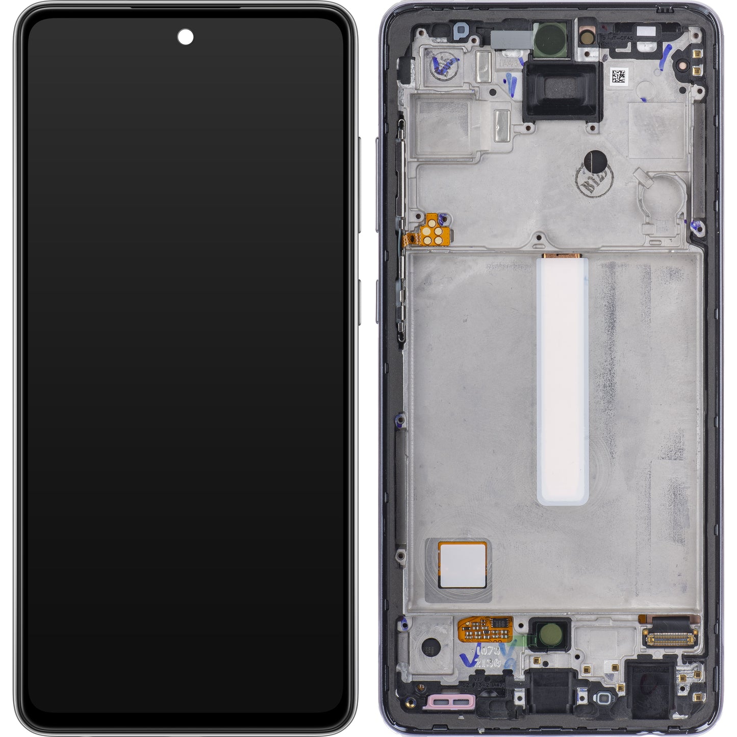 Berøringsskjerm Samsung Galaxy A52 5G A526 / A52 A525, med ramme, svart, servicepakke GH82-25524A