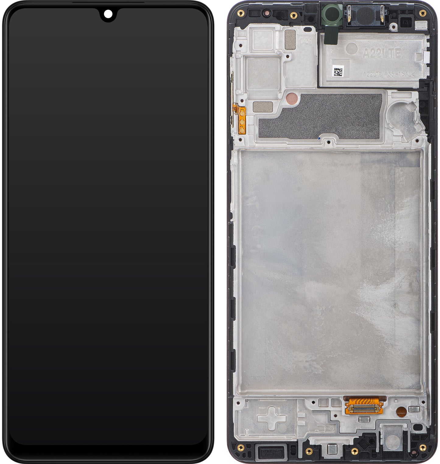 Samsung Galaxy Galaxy A22 A225 berøringsskjerm med ramme, svart, servicepakke GH82-25944A