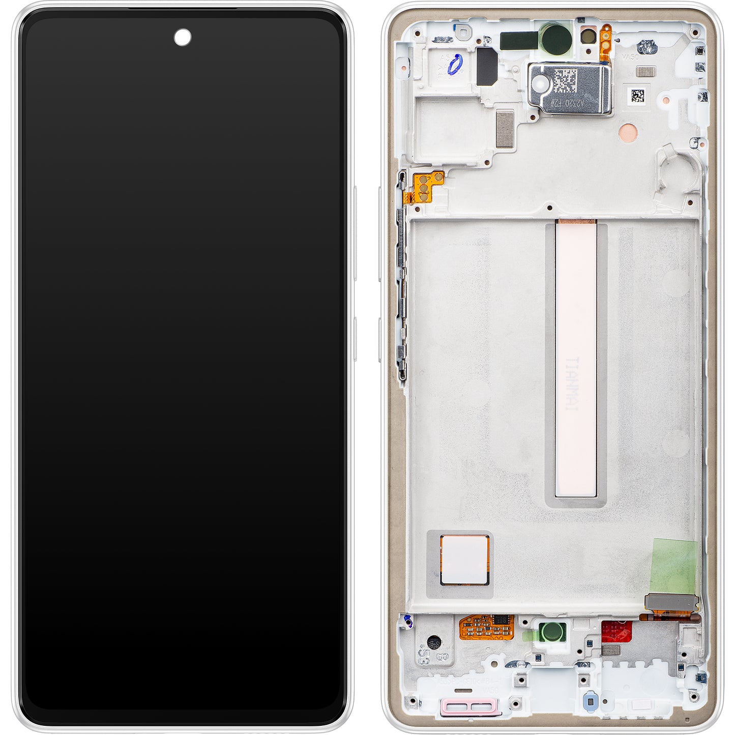 Samsung Galaxy Galaxy A53 5G A536 berøringsskjerm med ramme, hvit, servicepakke GH82-28024B