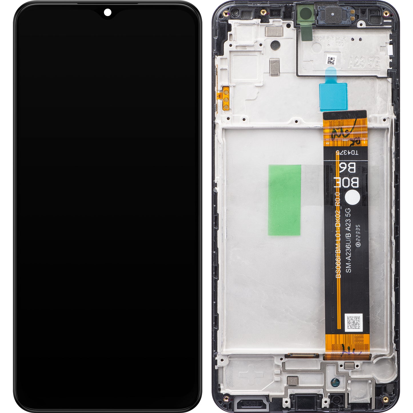 Samsung Galaxy Galaxy A23 5G A236 berøringsskjerm med ramme, svart, servicepakke GH82-29734A