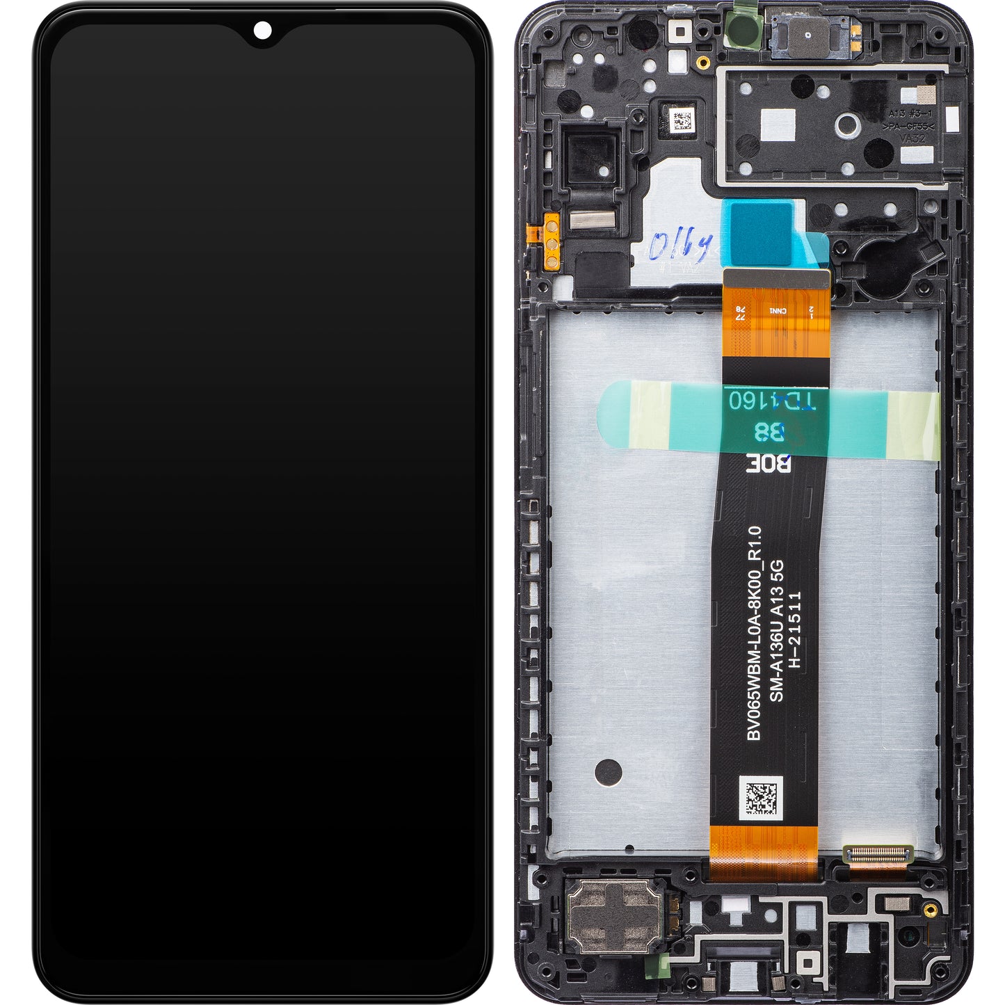 Samsung Galaxy Galaxy A13 5G A136 berøringsskjerm med ramme, svart, servicepakke GH82-2909077A
