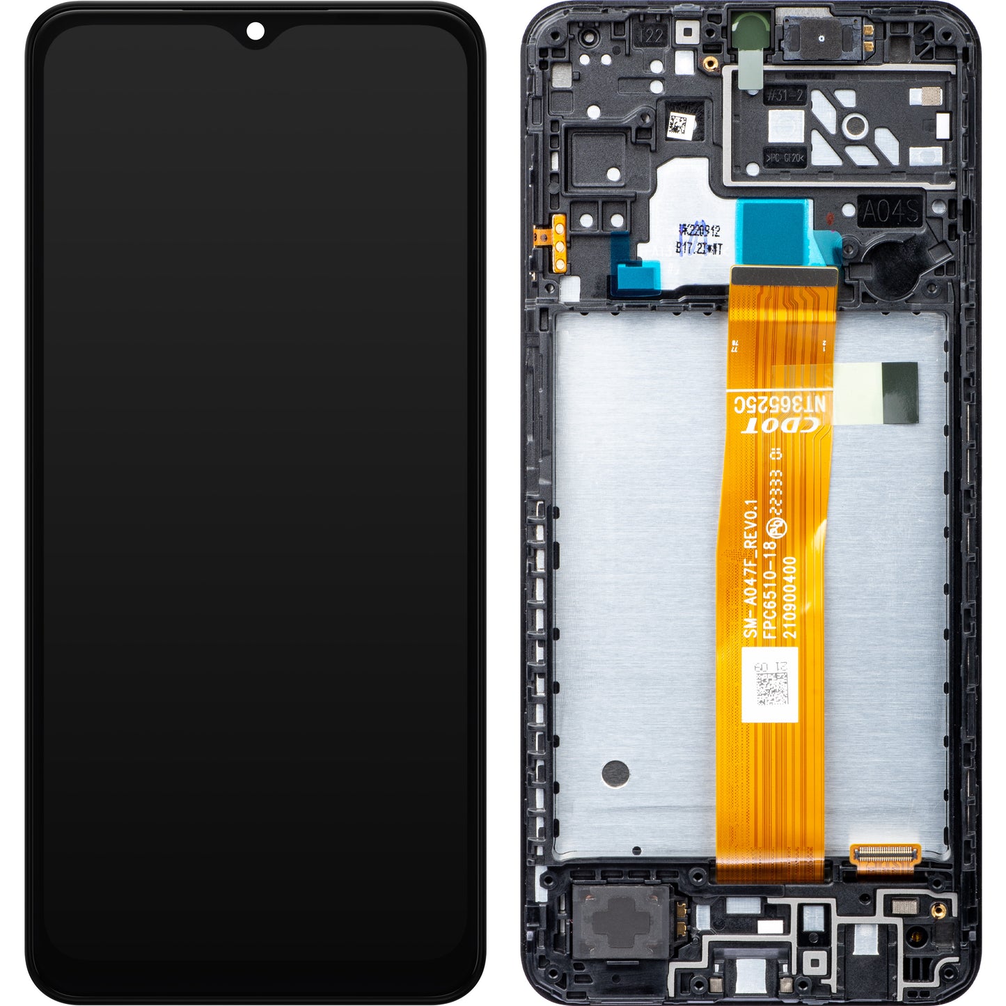 Samsung Galaxy Galaxy A04s A047 berøringsskjerm med ramme, svart, servicepakke GH82-29805A
