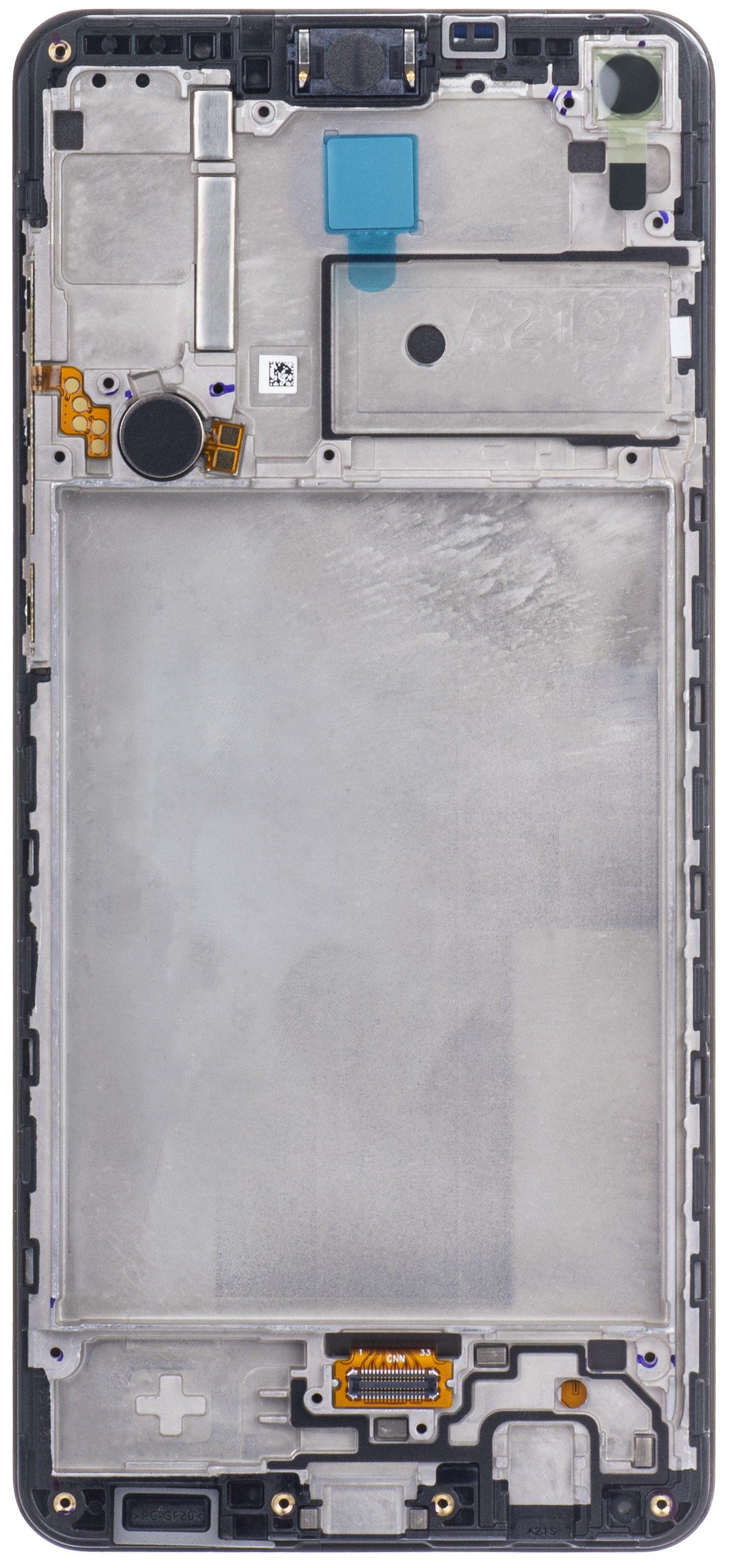 Berøringsskjerm Samsung Galaxy A21s A217, med ramme, svart, servicepakke GH82-22988A