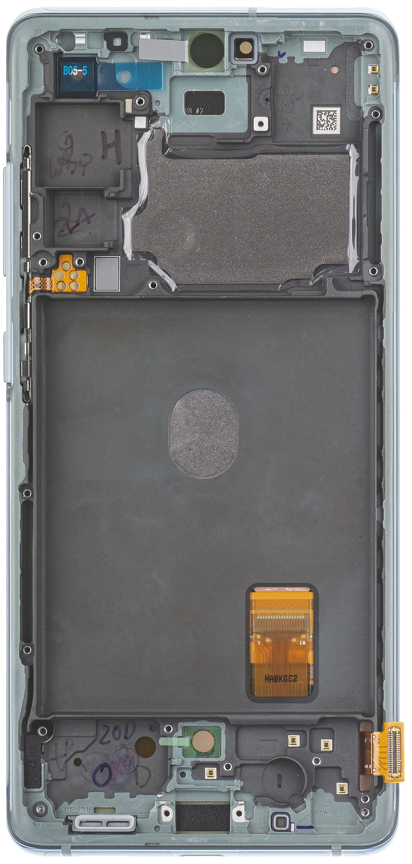 Berøringsskjerm Samsung Galaxy S20 FE G780, med ramme, grønn (Cloud Mint), Service Pack GH82-24220D Service Pack GH82-24220D