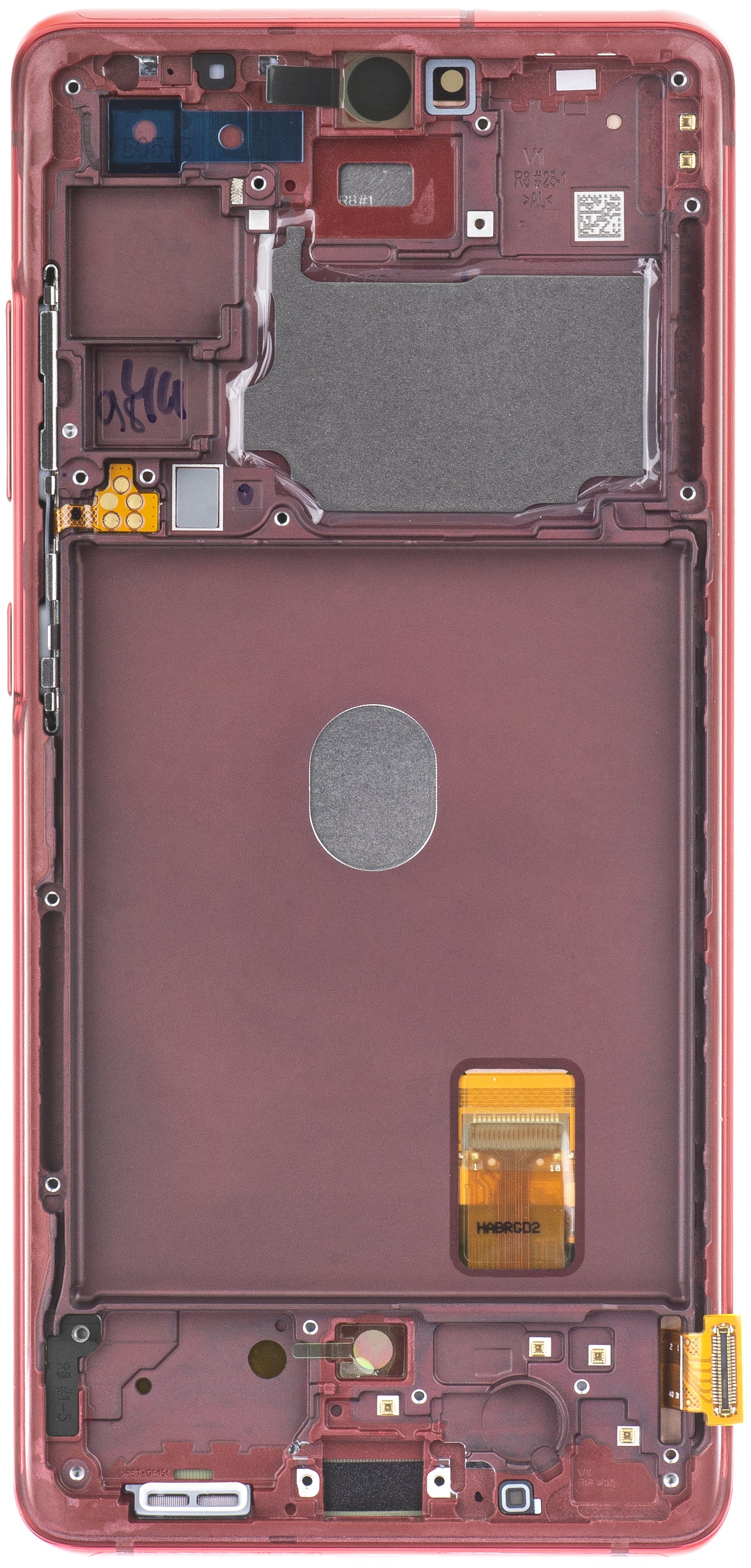 Berøringsskjerm Samsung Galaxy S20 FE G780, med ramme, rød, servicepakke GH82-24219E