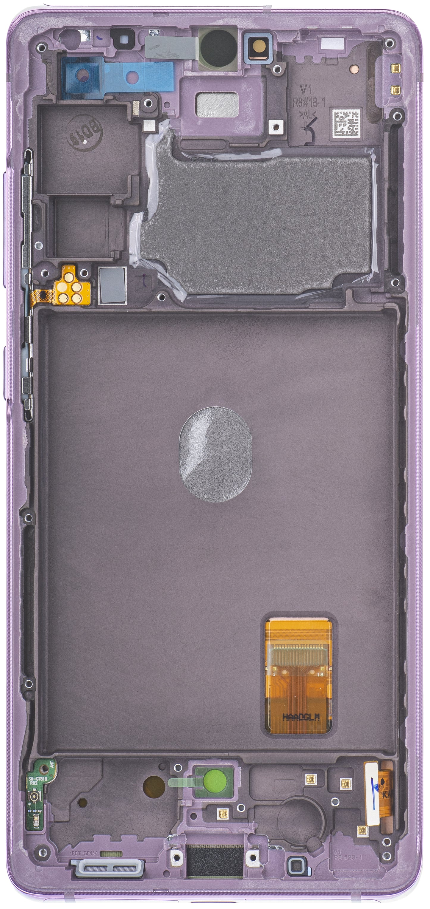 Berøringsskjerm Samsung Galaxy S20 FE 5G G781, med ramme, lilla, Service Pack GH82-24214C