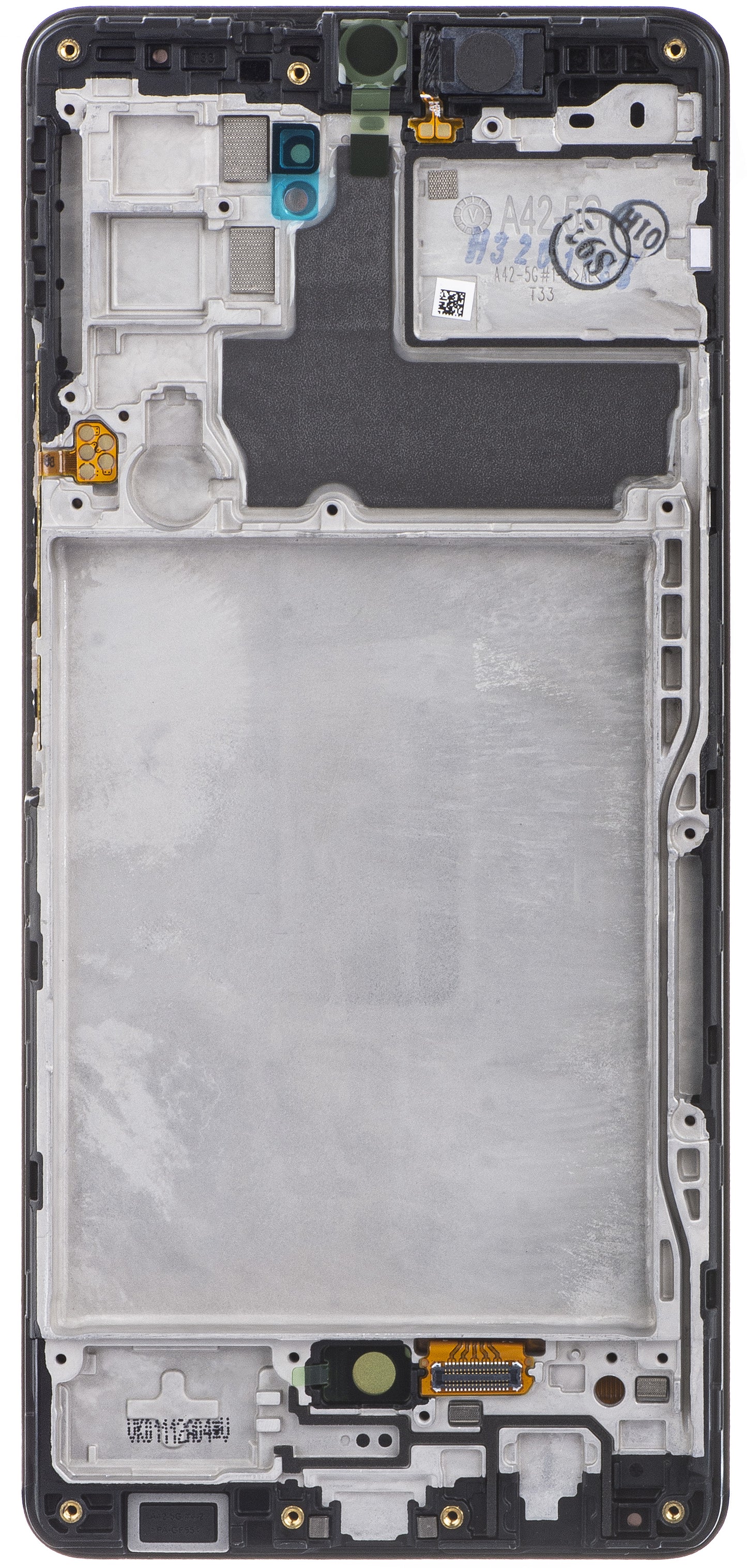 Berøringsskjerm Samsung Galaxy A42 5G A426, med ramme, svart, servicepakke GH82-24375A