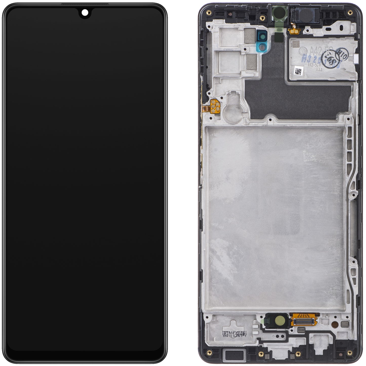 Berøringsskjerm Samsung Galaxy A42 5G A426, med ramme, svart, servicepakke GH82-24375A