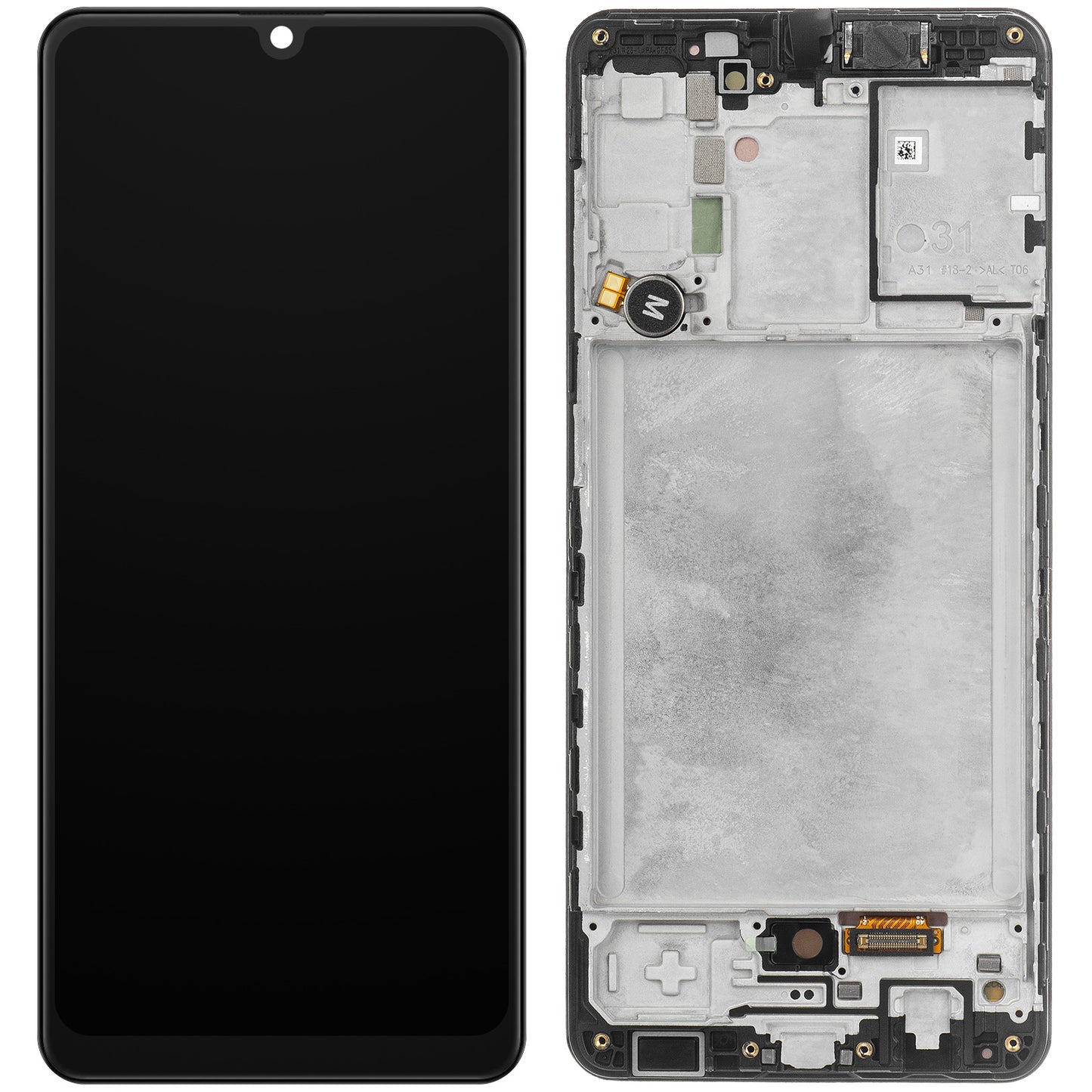 Berøringsskjerm Samsung Galaxy A31 A315, med ramme, svart, servicepakke GH82-2276761A