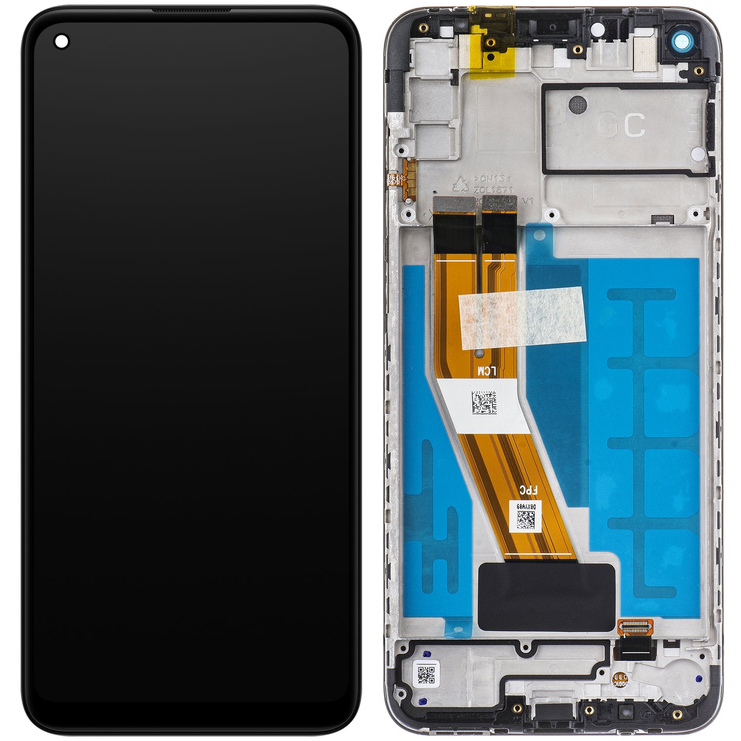 Samsung Galaxy A11 A115 berøringsskjerm med ramme, svart, Service Pack GH81-18760A