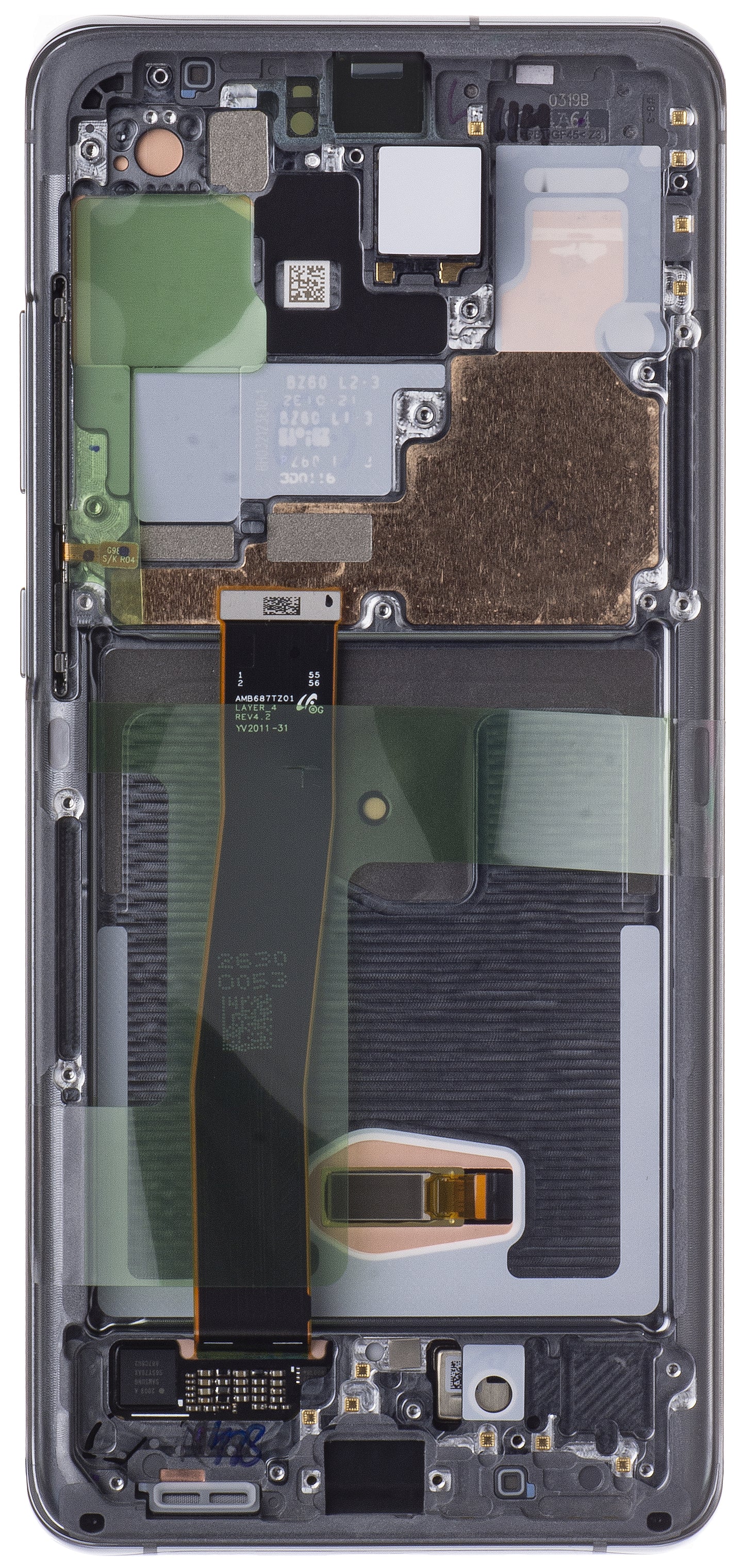 Berøringsskjerm Samsung Galaxy S20 Ultra 5G G988 / S20 Ultra G988, med ramme, grå, servicepakke GH82-26032B