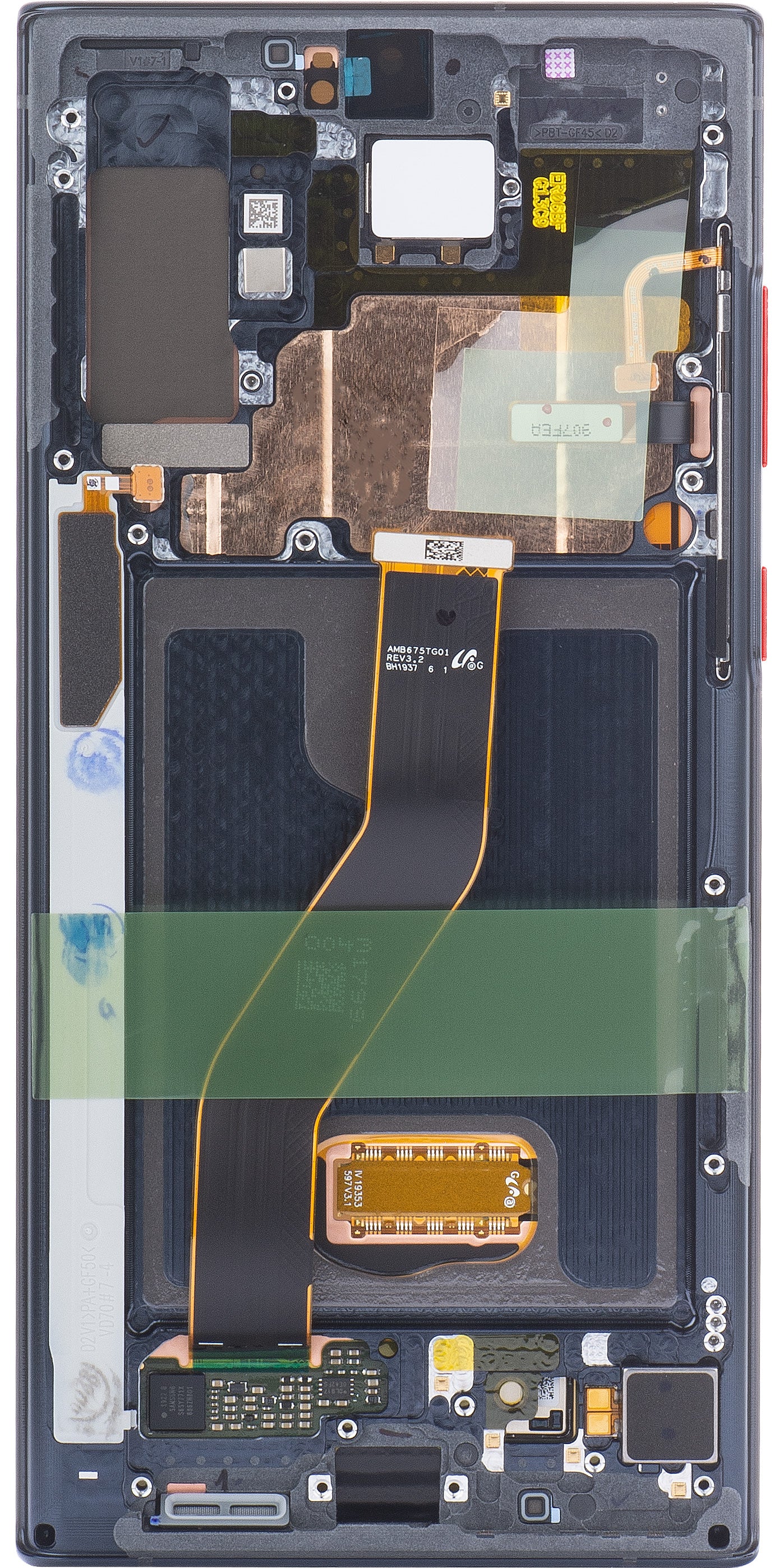 Berøringsskjerm Samsung Galaxy Note 10+ 5G N976 / Note 10+ N975, med ramme, svart (Aura Black Star Wars), servicepakke GH82-21620A