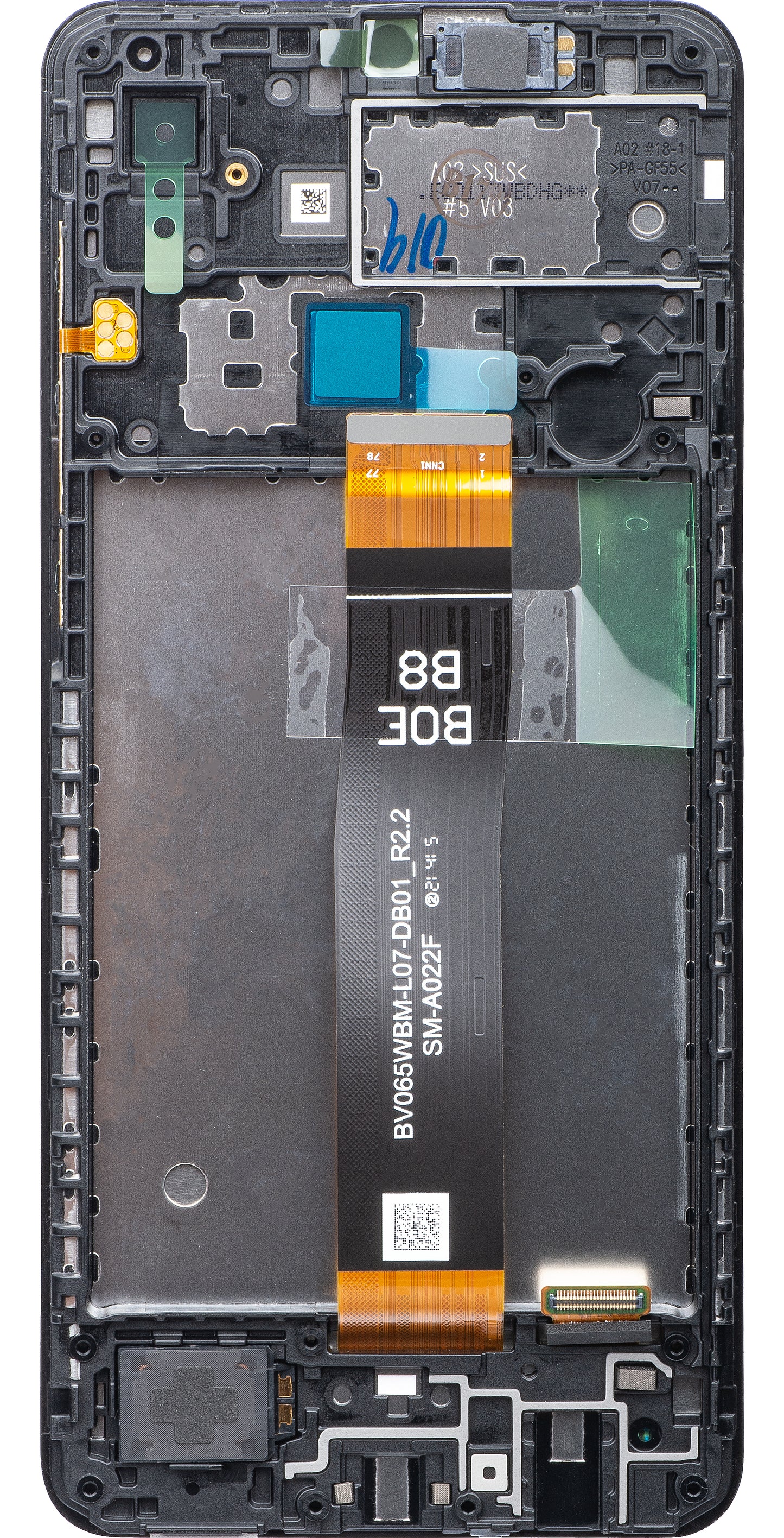 Samsung Galaxy Galaxy A02 A022 berøringsskjerm med ramme, svart, servicepakke GH82-2524249A