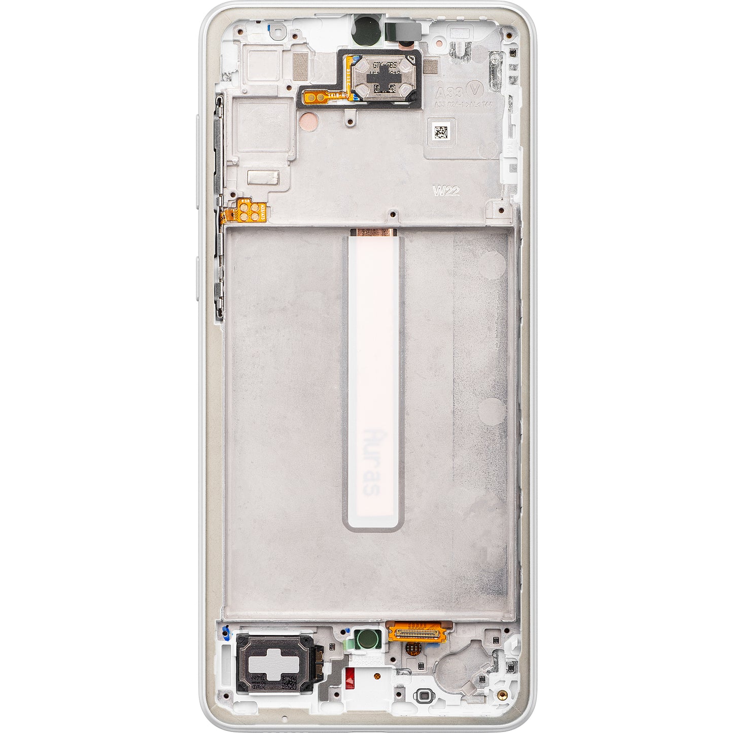 Samsung Galaxy Galaxy A33 5G A336 berøringsskjerm med ramme, hvit, servicepakke GH82-28143B
