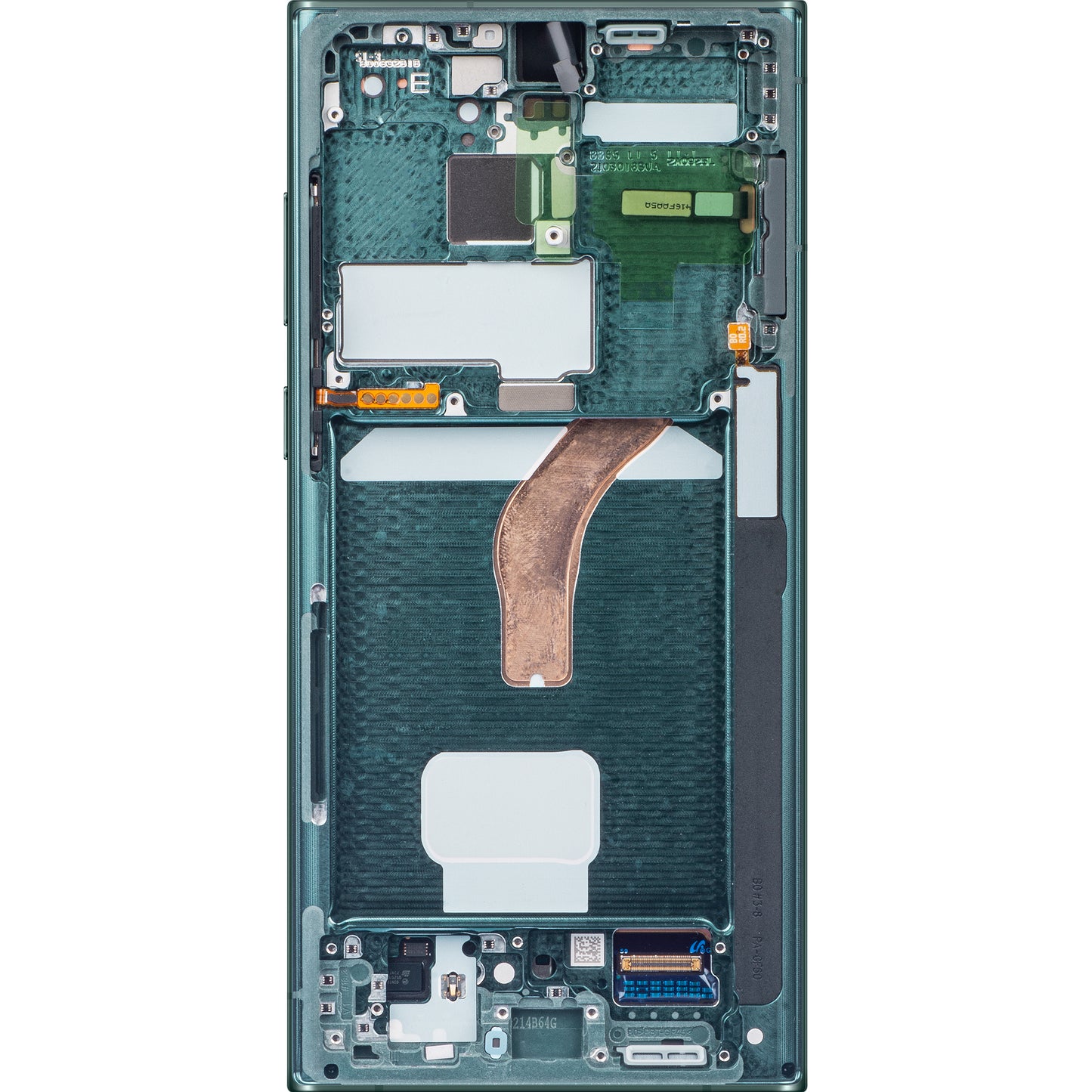 Berøringsskjerm Samsung Galaxy S22 Ultra 5G S908, med ramme, grønn, servicepakke GH82-2747488D