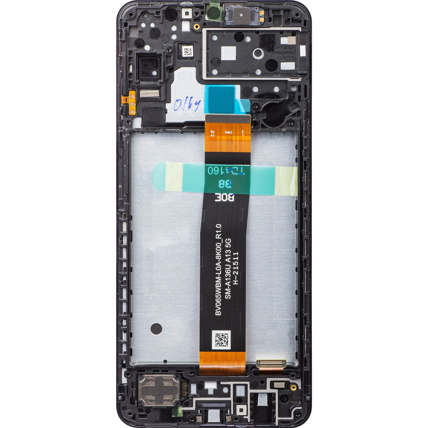 Samsung Galaxy Galaxy A13 5G A136 berøringsskjerm med ramme, svart, servicepakke GH82-2909077A