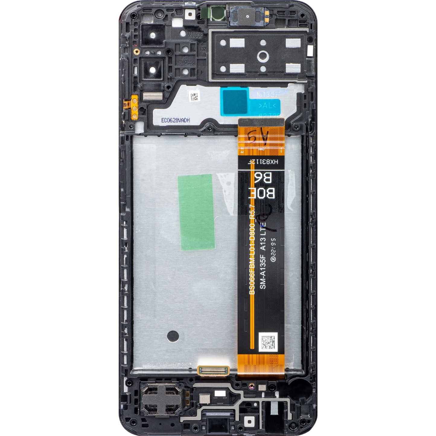 Skjerm med berøringsskjerm Samsung Galaxy M13 M135 berøringsskjerm, med ramme, svart, servicepakke GH82-29132132A