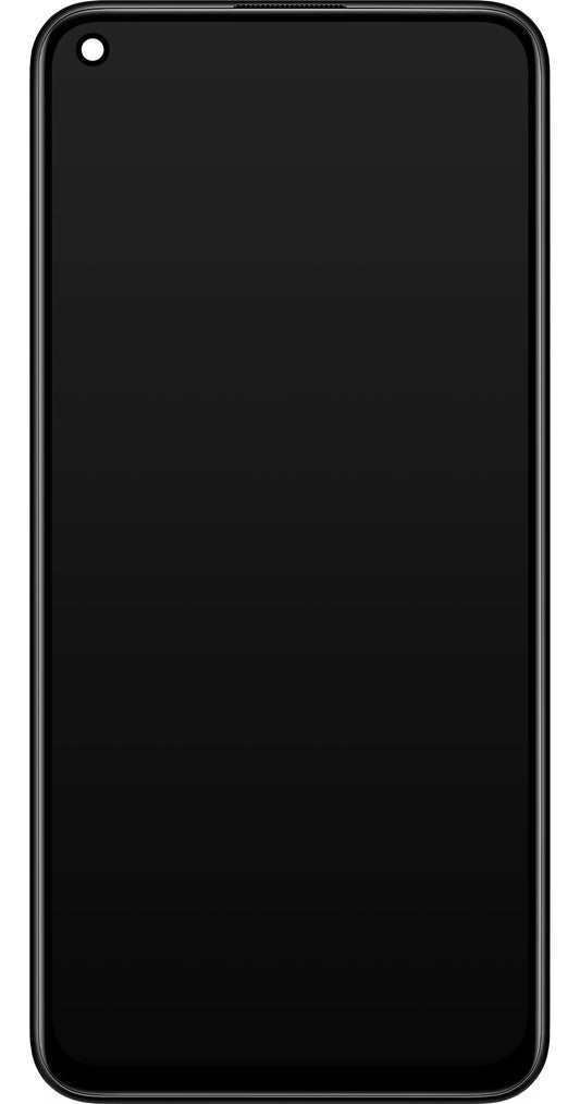 Berøringsskjerm Xiaomi Redmi Note 9 5G / Redmi Note 9T 5G, med ramme, svart, Servicepakke 5600030J2200