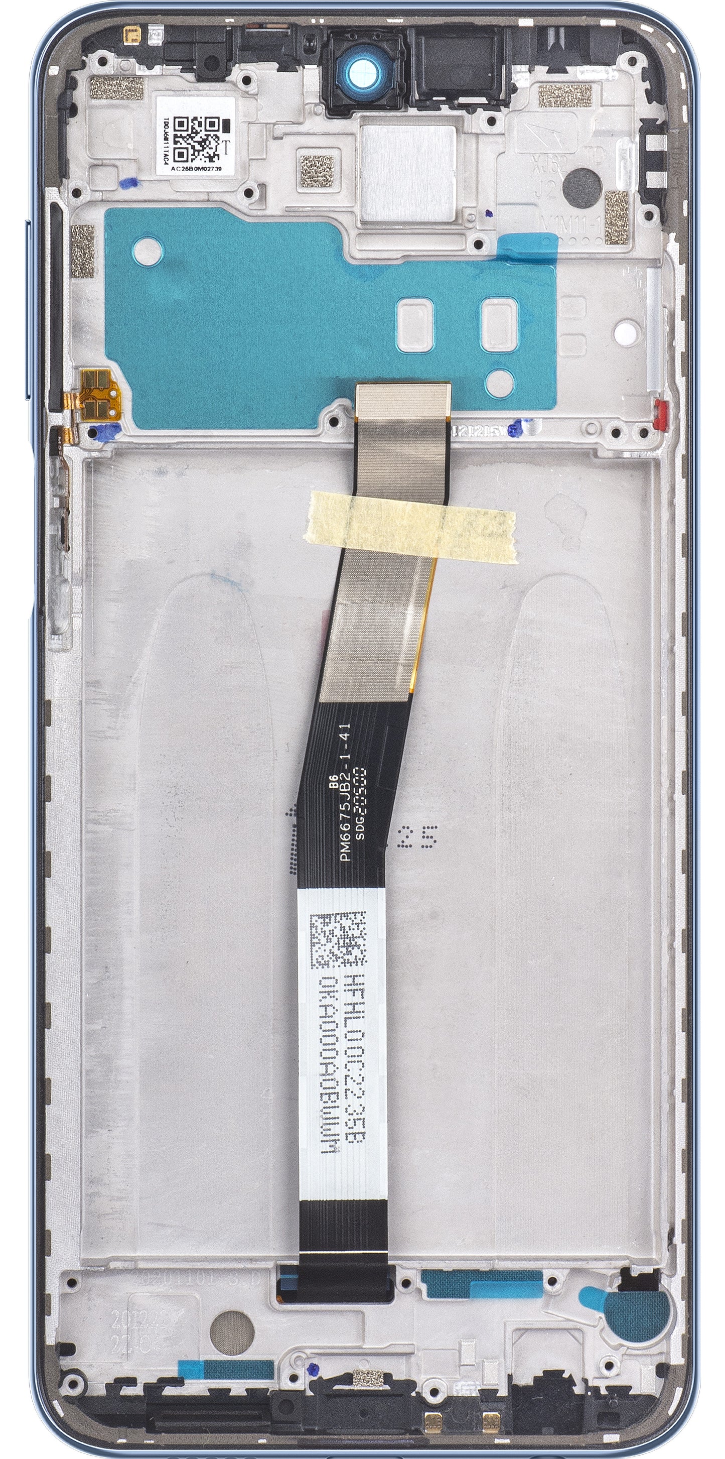 Xiaomi Redmi Redmi Note 9S / Note 9 Pro berøringsskjerm med ramme, grå (interstellar grå), servicepakke 560004J6A100