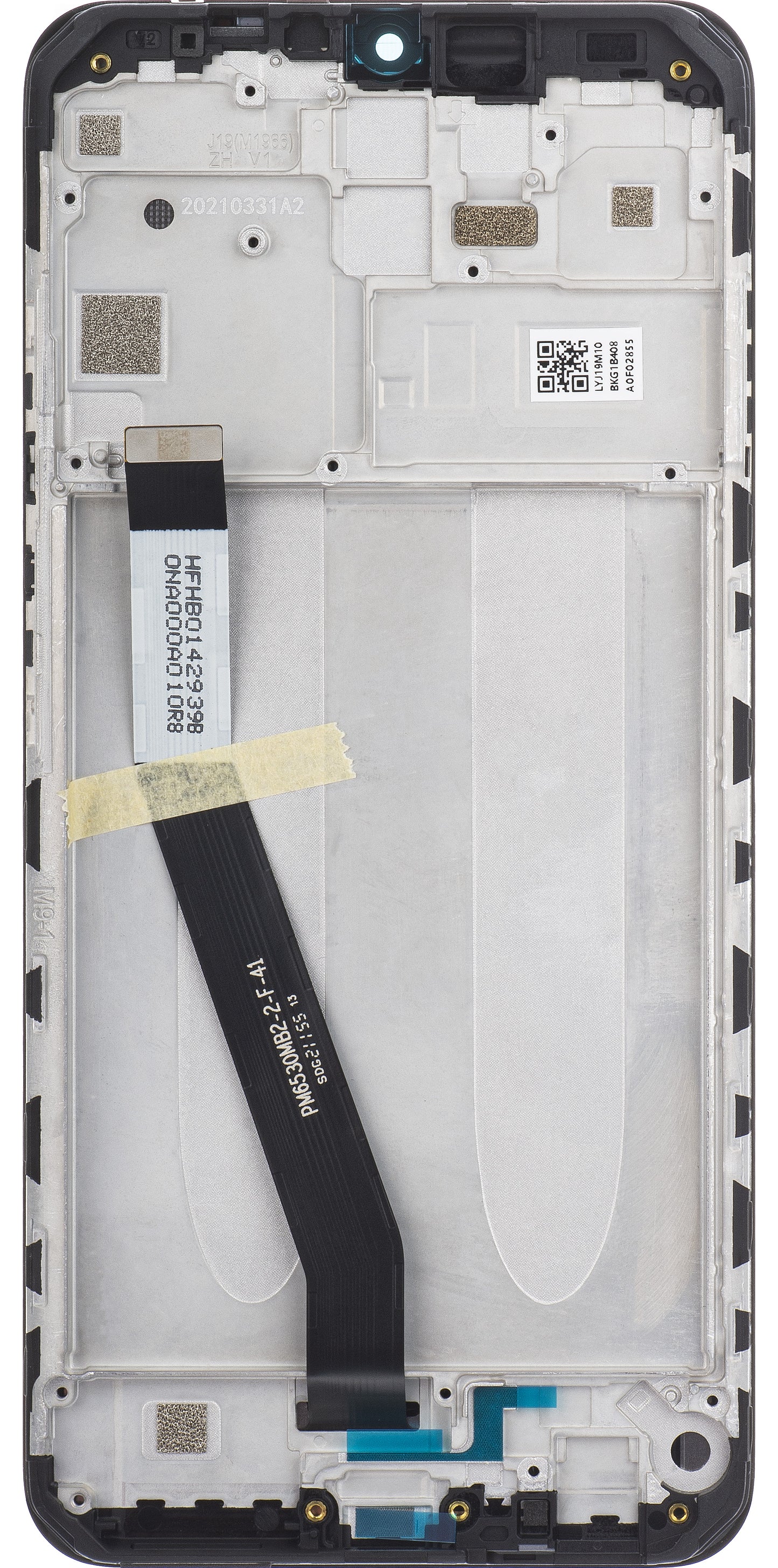 Display med Touchscreen Xiaomi Redmi 9, med Ramme, Svart, Service Pack 5600050J1900