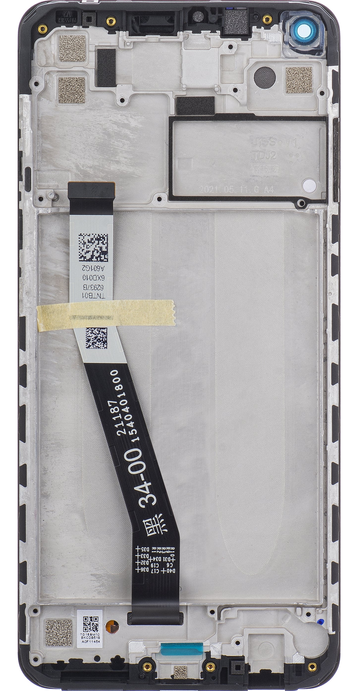 Skjerm med berøringsskjerm Xiaomi Redmi Note 9, med ramme, svart, Servicepakke 560003J15S00