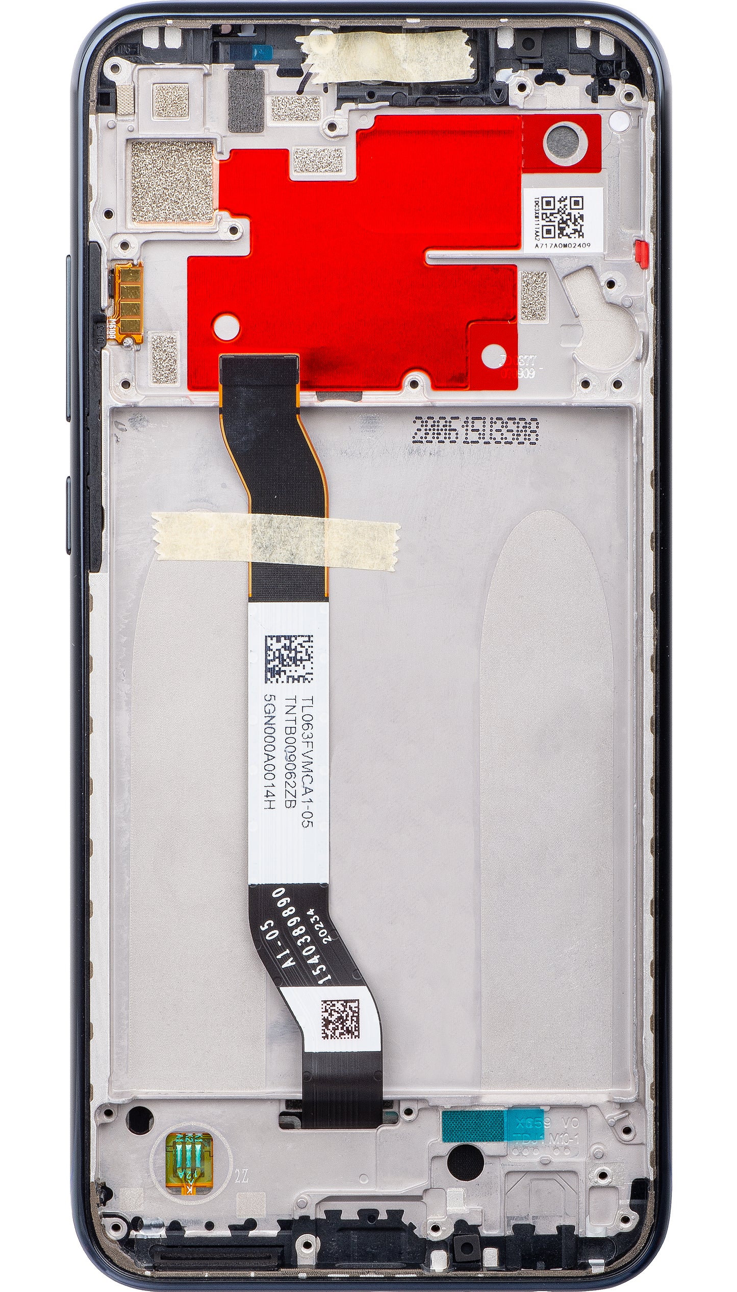 Display med Touchscreen Xiaomi Redmi Note 8T, med Ramme, Svart, Service Pack 5600040C3X00