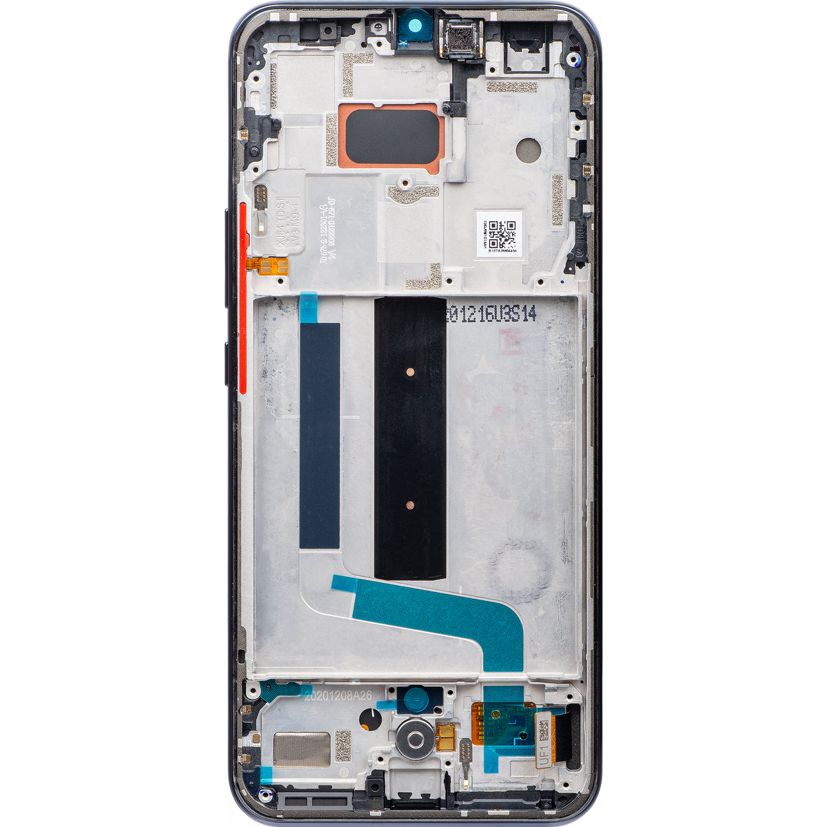 Display med berøringsskjerm Xiaomi Mi 10 Lite 5G, med ramme, grå, servicepakke 56000400J900