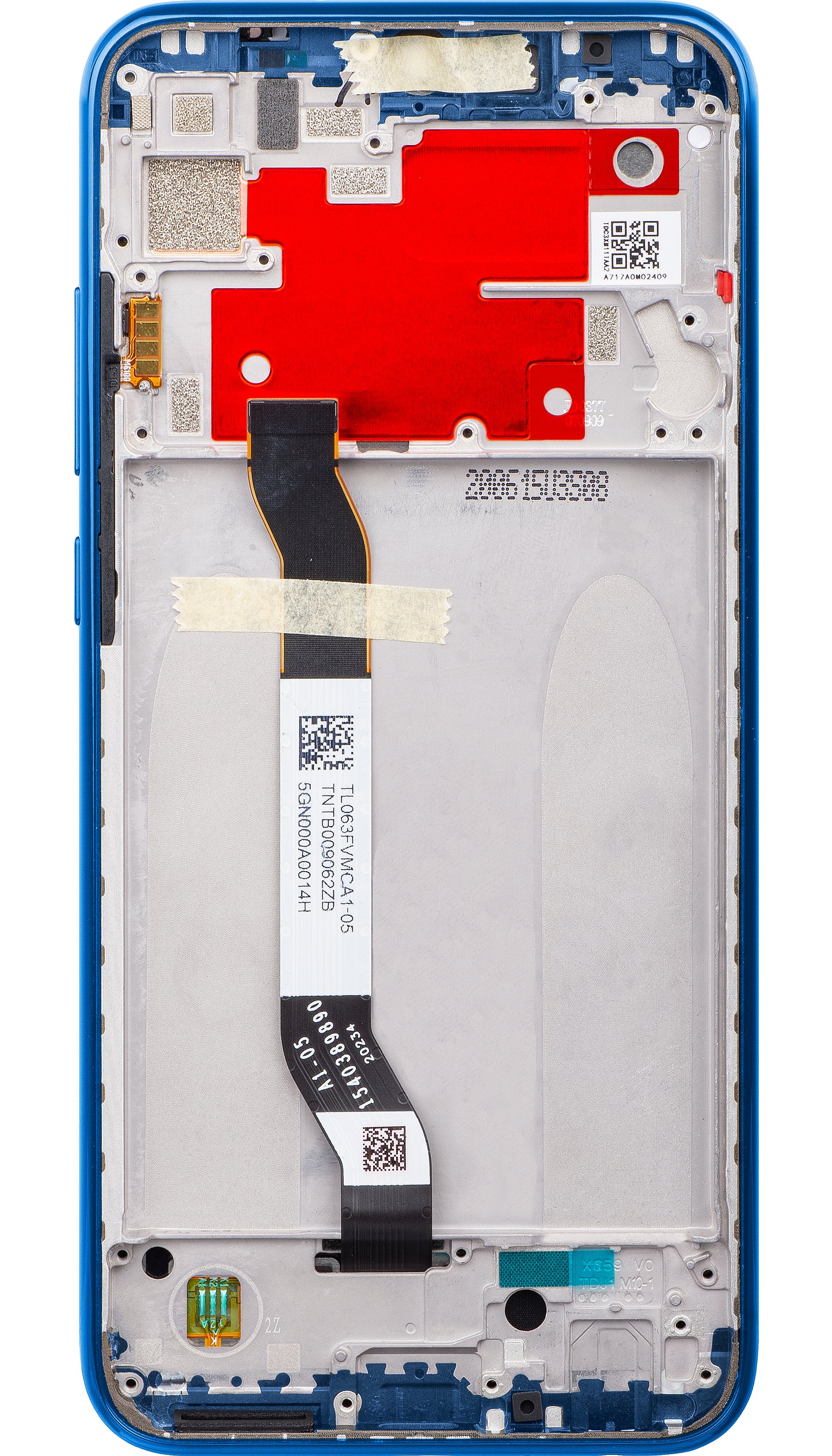 Display med Touchscreen Xiaomi Redmi Note 8T, med Ramme, Blå, Service Pack 5600030C3X00