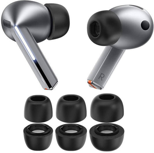 Tech-Protect ørepropper for Samsung Galaxy Buds3 Pro, Størrelse S / M / L, Svarte