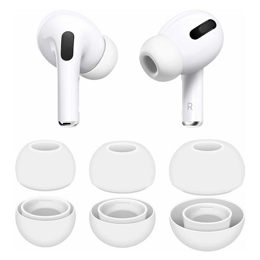 Techsuit ET2 propper for Apple AirPods Pro 3, Størrelse XS / S / L, Hvite