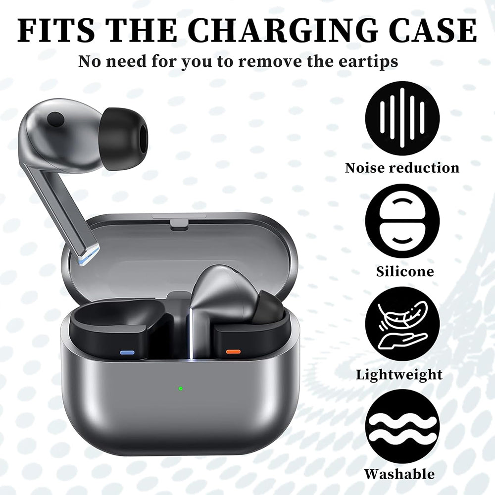 Techsuit ET3 propper for Samsung Galaxy Buds3 Pro, Størrelse S / M / L, Svarte