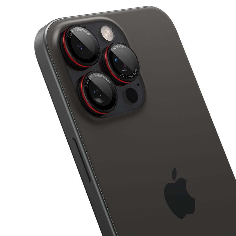 Beskyttelsesfilm for bakre kamera Spigen GlastR EZ FIT Optik Pro for Apple iPhone 17 Pro Max, Herdet glass, Sett med 2 stykker, Rød AGL05217