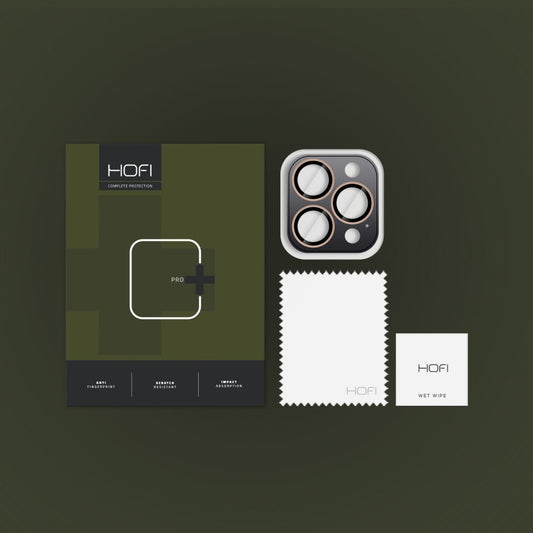 HOFI CamRing PRO+ beskyttelsesfilm for bakre kamera til Apple iPhone 16 Pro Max / 16 Pro, glassbeskyttet, gull