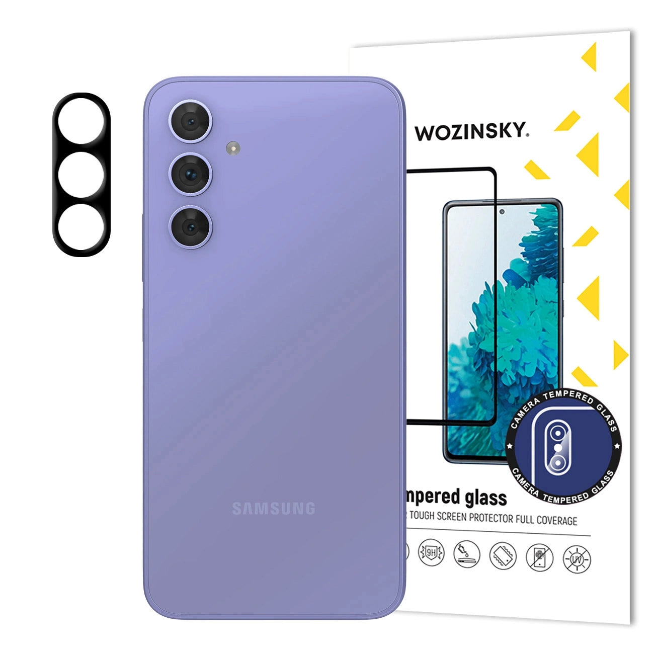 WZK Bakre Kamerabeskyttelse for Samsung Galaxy S25+ S936, Herdet Glass, Svart