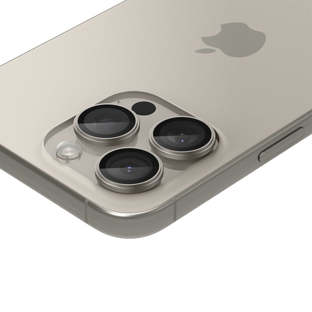 Beskyttelsesfilm for bakre kamera Spigen GlastR EZ FIT Optik Pro for Apple iPhone 16 Pro Max, Herdet glass, Sett med 2 stykker, Grå AGL07163