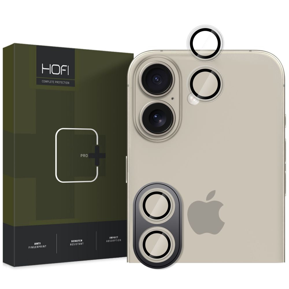 HOFI CamRing PRO+ beskyttelsesfilm for bakre kamera til Apple iPhone 16 Plus / 16, glassbeskyttet, gjennomsiktig