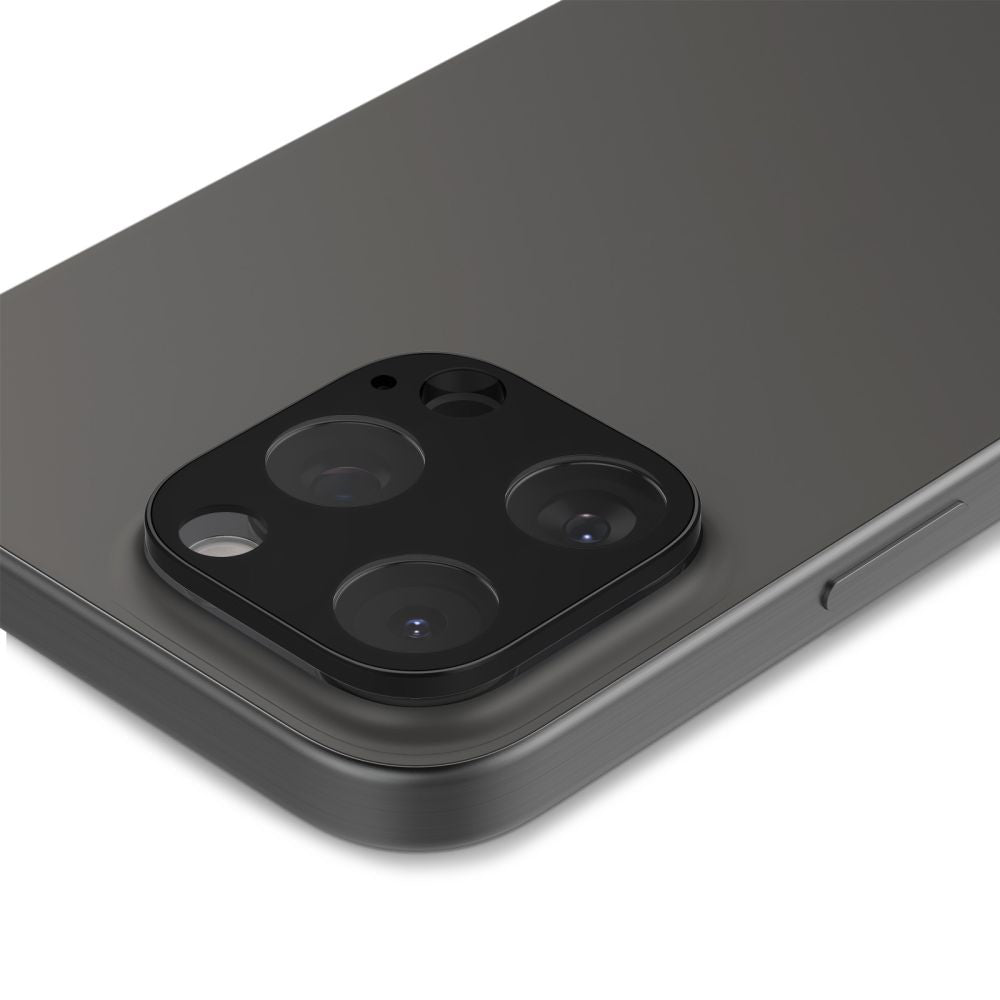 Beskyttelsesfilm for bakre kamera Spigen GlastR Optik for Apple iPhone 16 Pro Max, Herdet glass, Sett med 2 stykker, Svart AGL05273