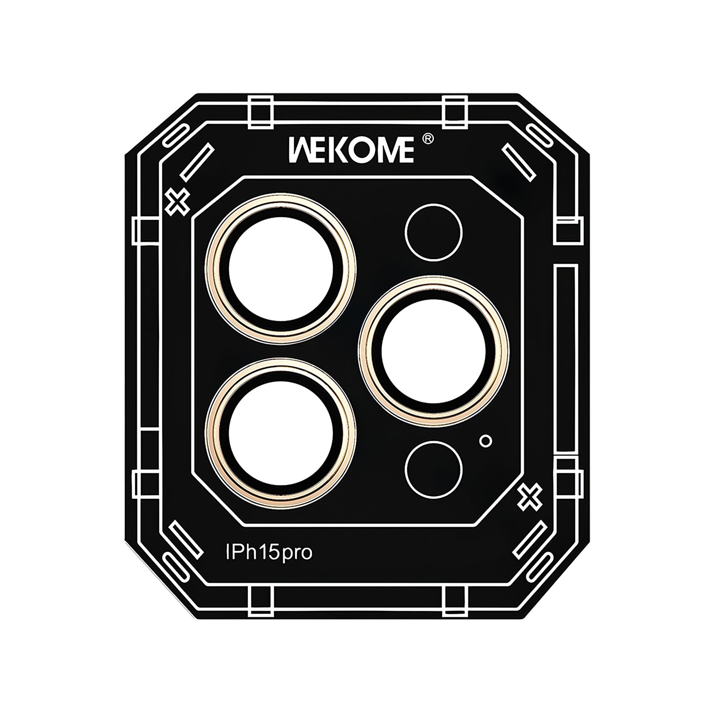 Bakre kamerabeskyttelsesfolie Wekome WTPC-008 for Apple iPhone 15 Pro, Herdet glass, Gull