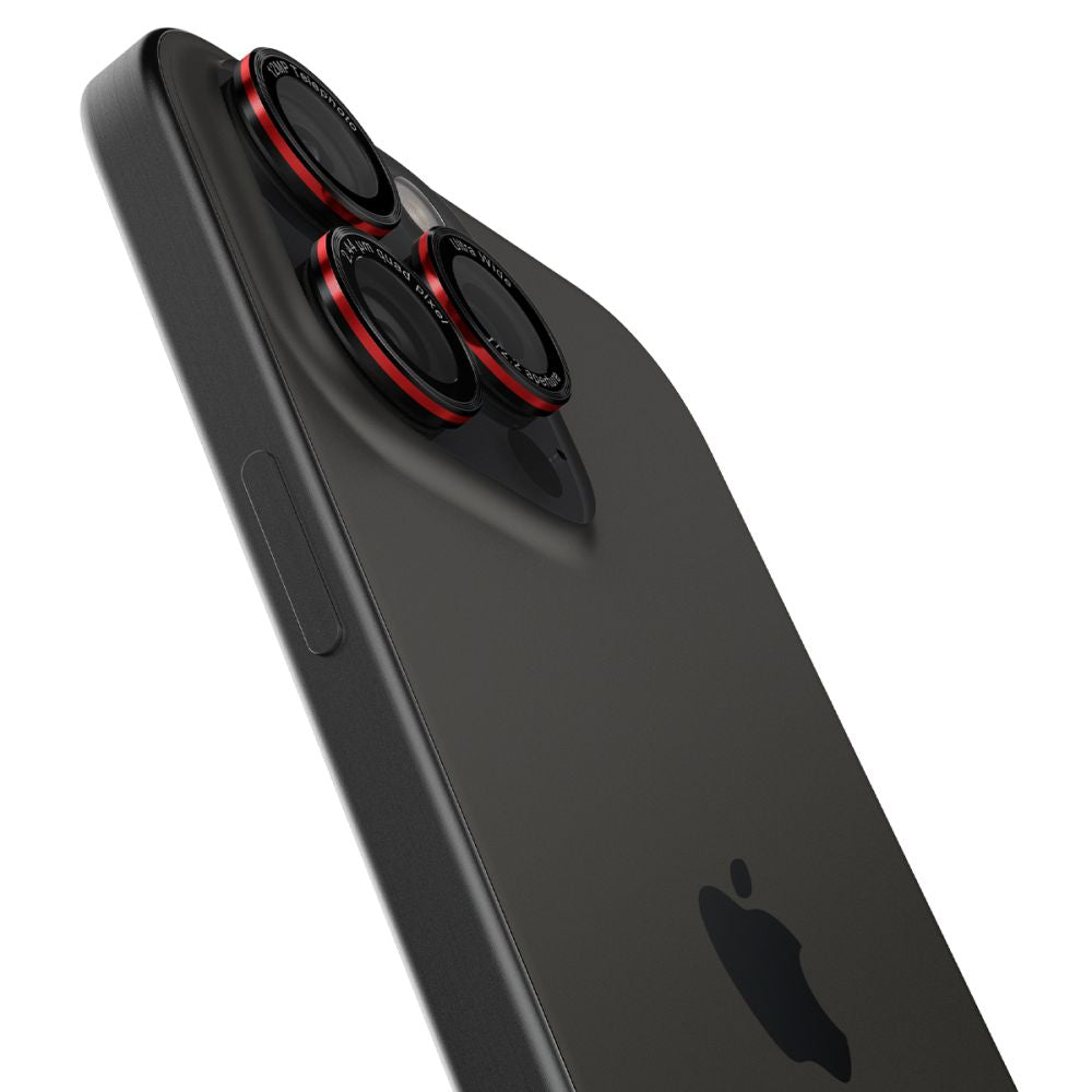 Beskyttelsesfilm for bakre kamera Spigen GlastR EZ FIT Optik Pro for Apple iPhone 17 Pro Max, Herdet glass, Sett med 2 stykker, Rød AGL05217
