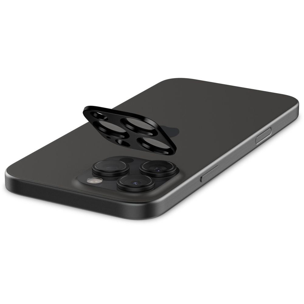Beskyttelsesfilm for bakre kamera Spigen GlastR Optik for Apple iPhone 16 Pro Max, Herdet glass, Sett med 2 stykker, Svart AGL05273