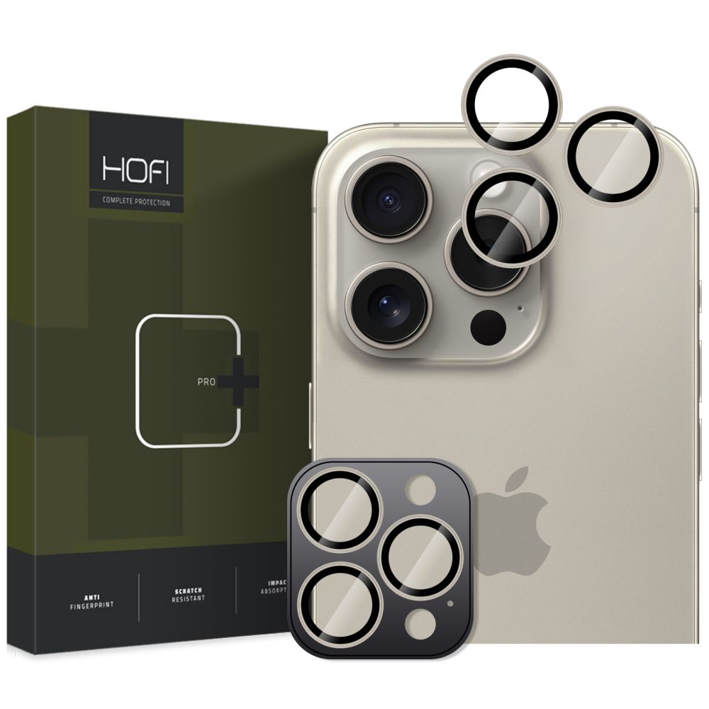 Beskyttelsesfolie for bakre kamera HOFI CamRing PRO+ for Apple iPhone 17 Pro / 16 Pro Max / 16 Pro, Herdet glass, Grå